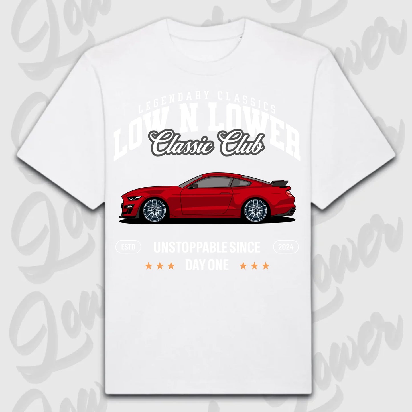 T-Shirt Mustang 2020 - personalisierbar Oversized T-Shirt ( Front Print ) White