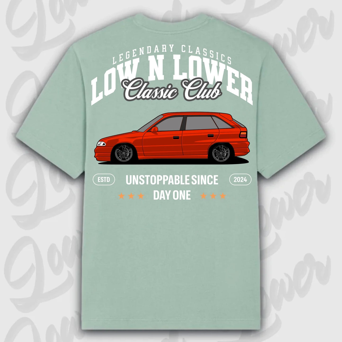 T-Shirt Astra F - personalisierbar Oversized T-Shirt ( Back Print ) Aloe