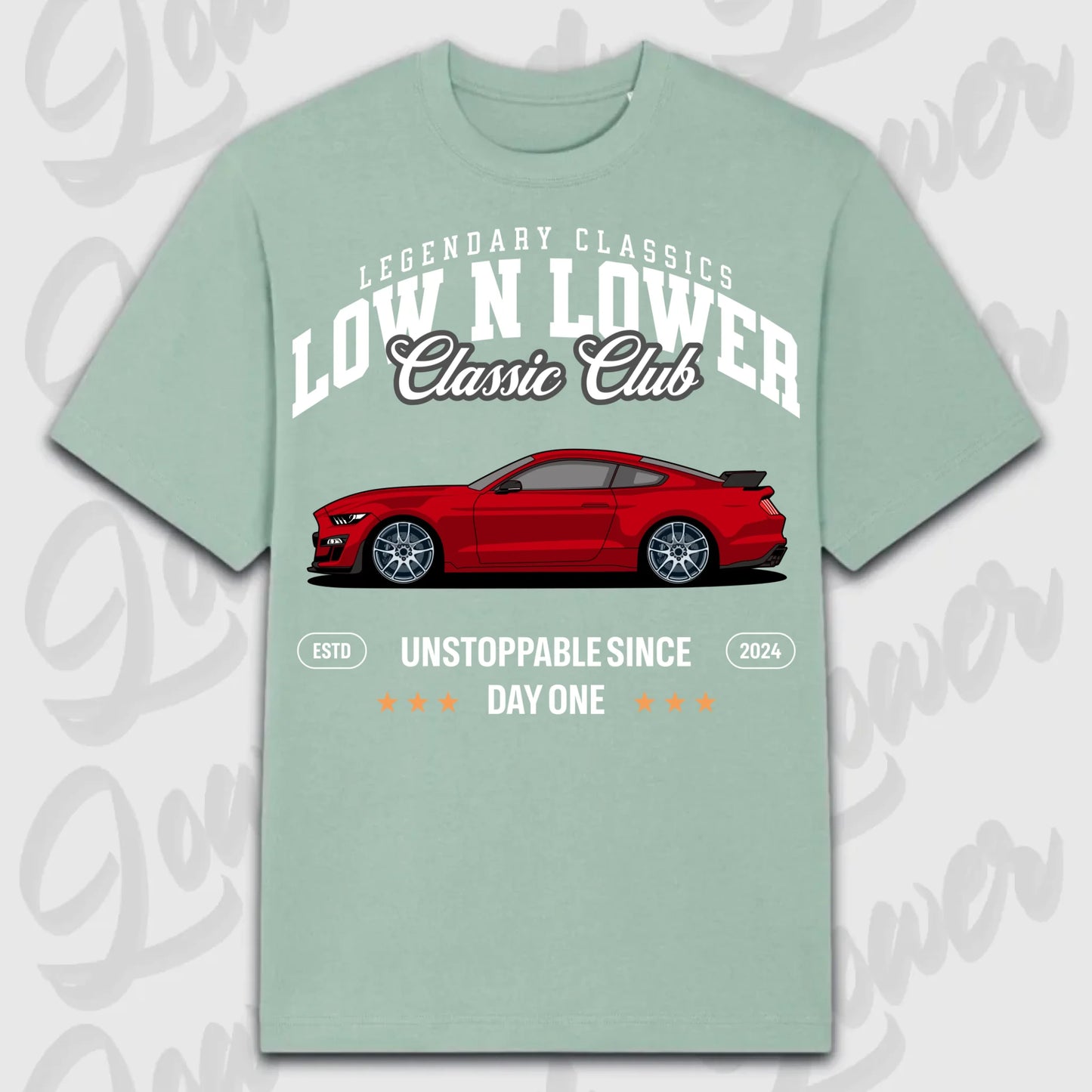 T-Shirt Mustang 2020 - personalisierbar Oversized T-Shirt ( Front Print ) Aloe