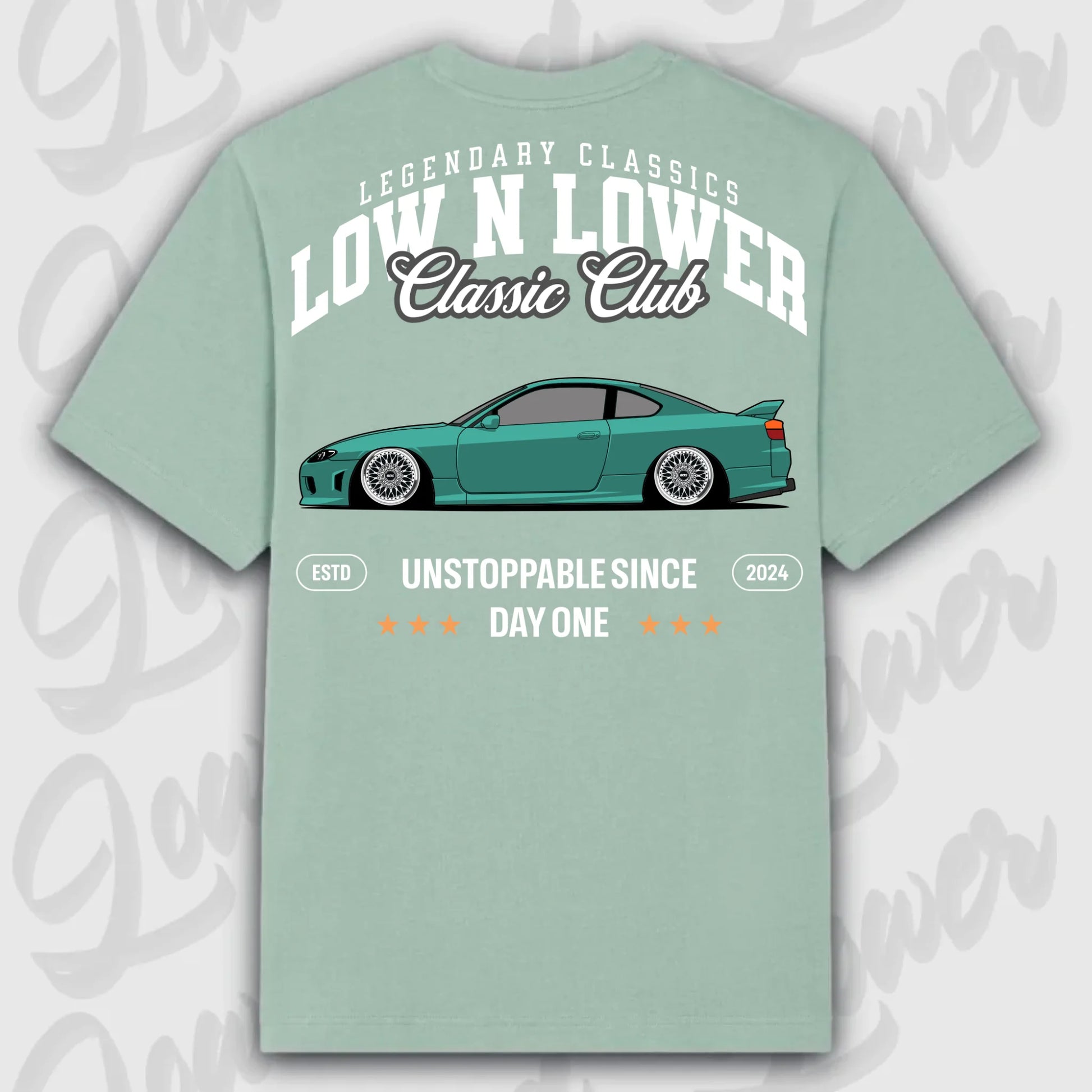 T-Shirt Silvia S15 - personalisierbar Oversized T-Shirt ( Back Print ) Aloe