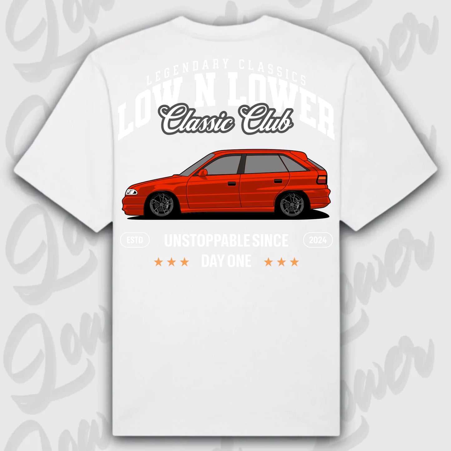 T-Shirt Astra F - personalisierbar Oversized T-Shirt ( Back Print ) White