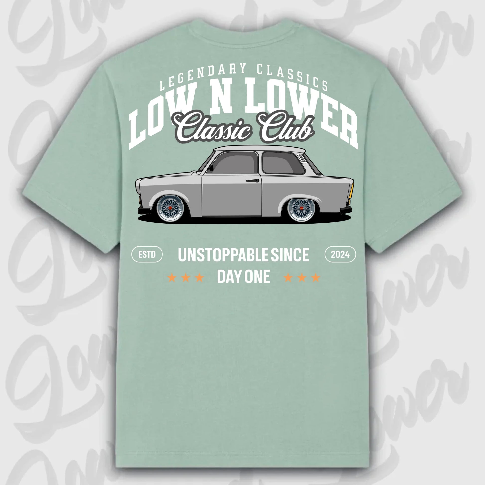 T-Shirt Trabant - personalisierbar Oversized T-Shirt ( Back Print ) Aloe