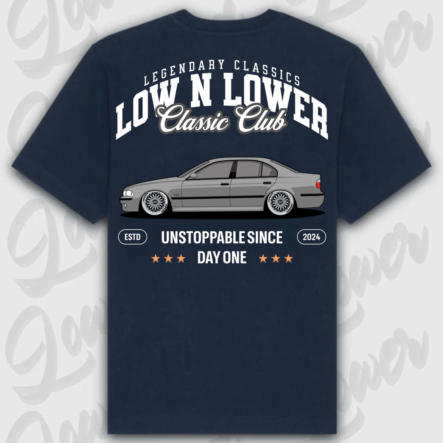 T-Shirt E39 - personalisierbar Standard T-Shirt ( Back Print ) French-Navy