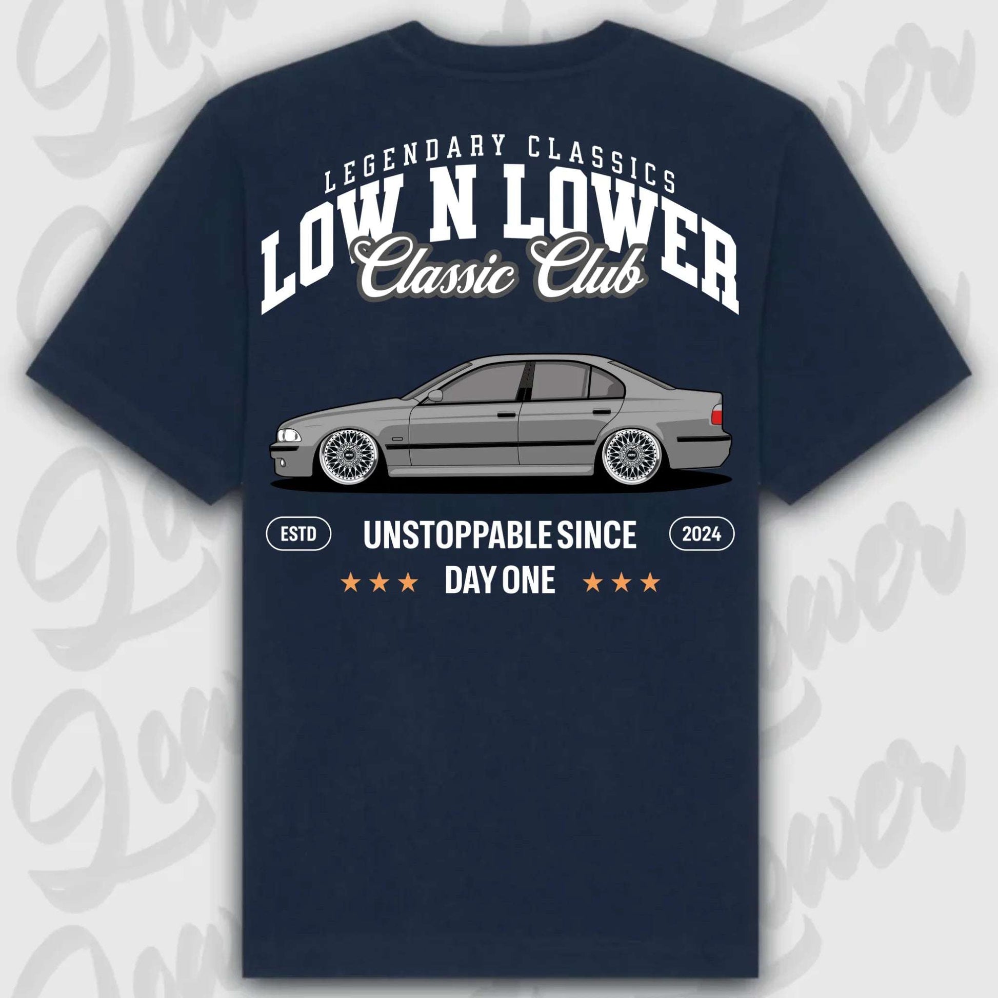 T-Shirt E39 - personalisierbar Standard T-Shirt ( Back Print ) French-Navy