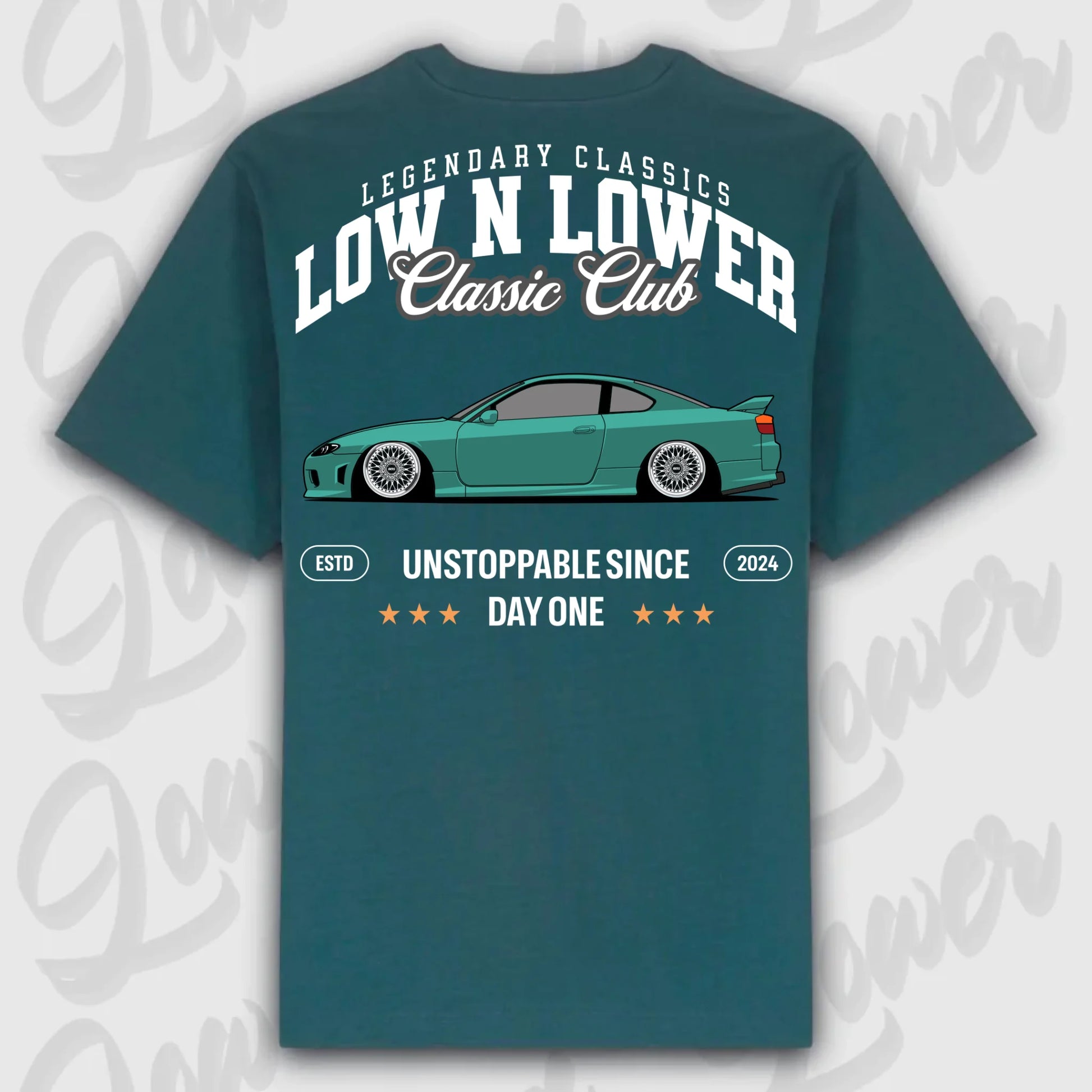 T-Shirt Silvia S15 - personalisierbar Oversized T-Shirt ( Back Print ) Glazed-Green