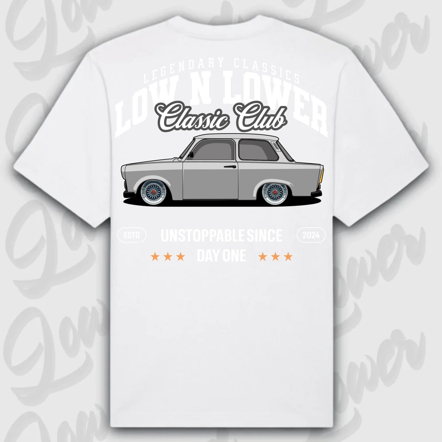 T-Shirt Trabant - personalisierbar Oversized T-Shirt ( Back Print ) White
