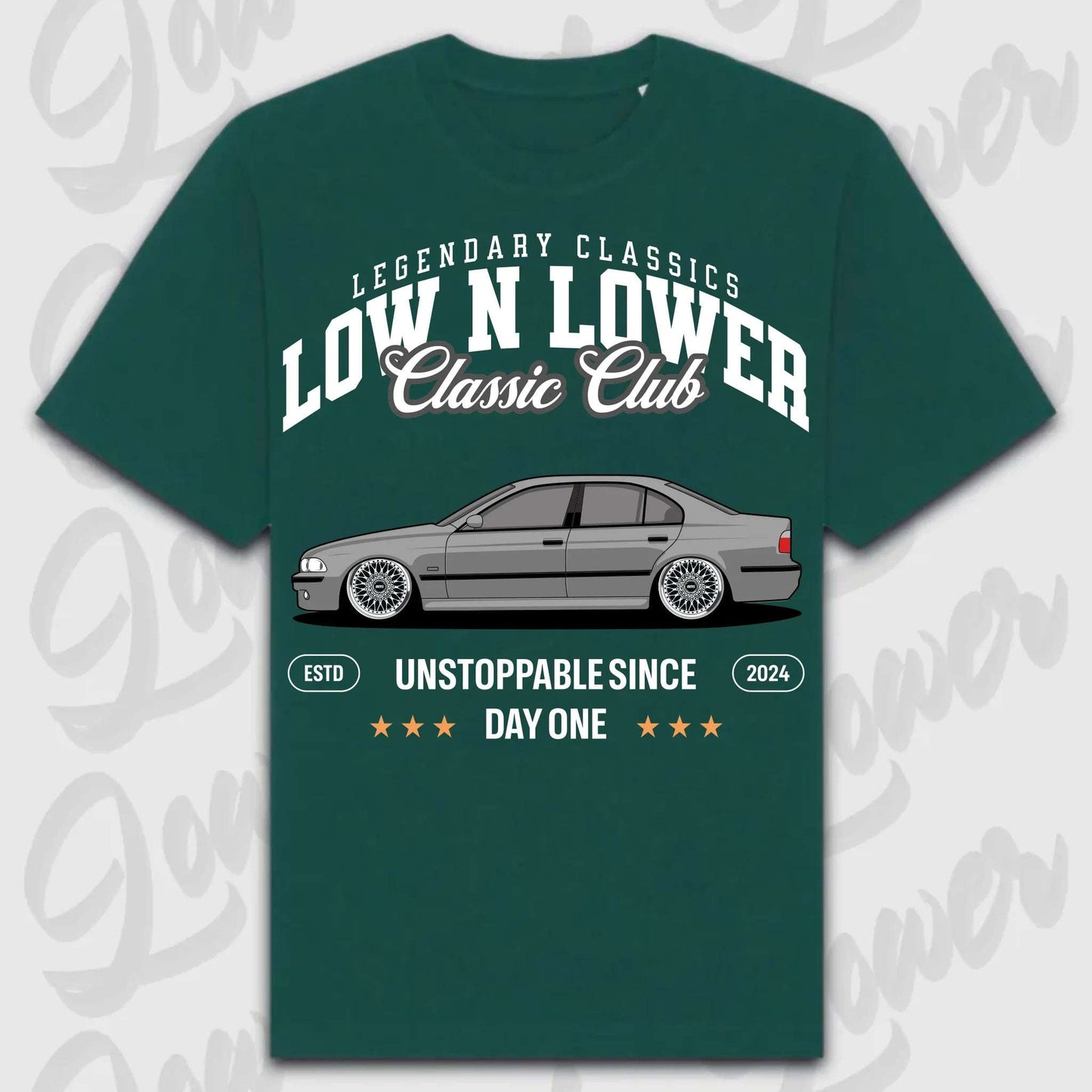 T-Shirt E39 - personalisierbar Oversized T-Shirt ( Front Print ) Glazed-Green