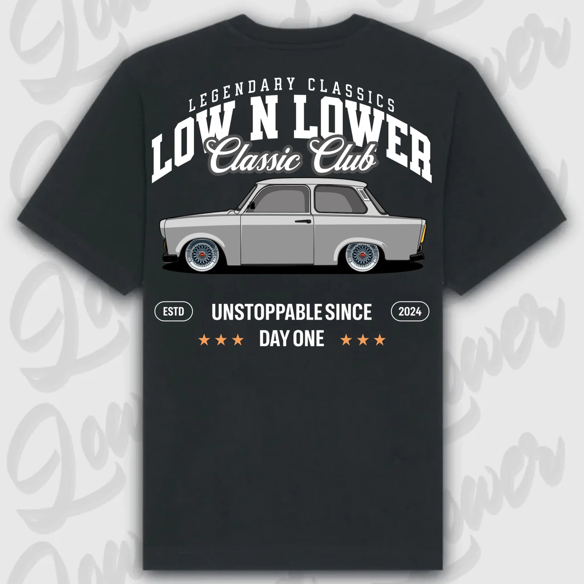 T-Shirt Trabant - personalisierbar Oversized T-Shirt ( Back Print ) Black
