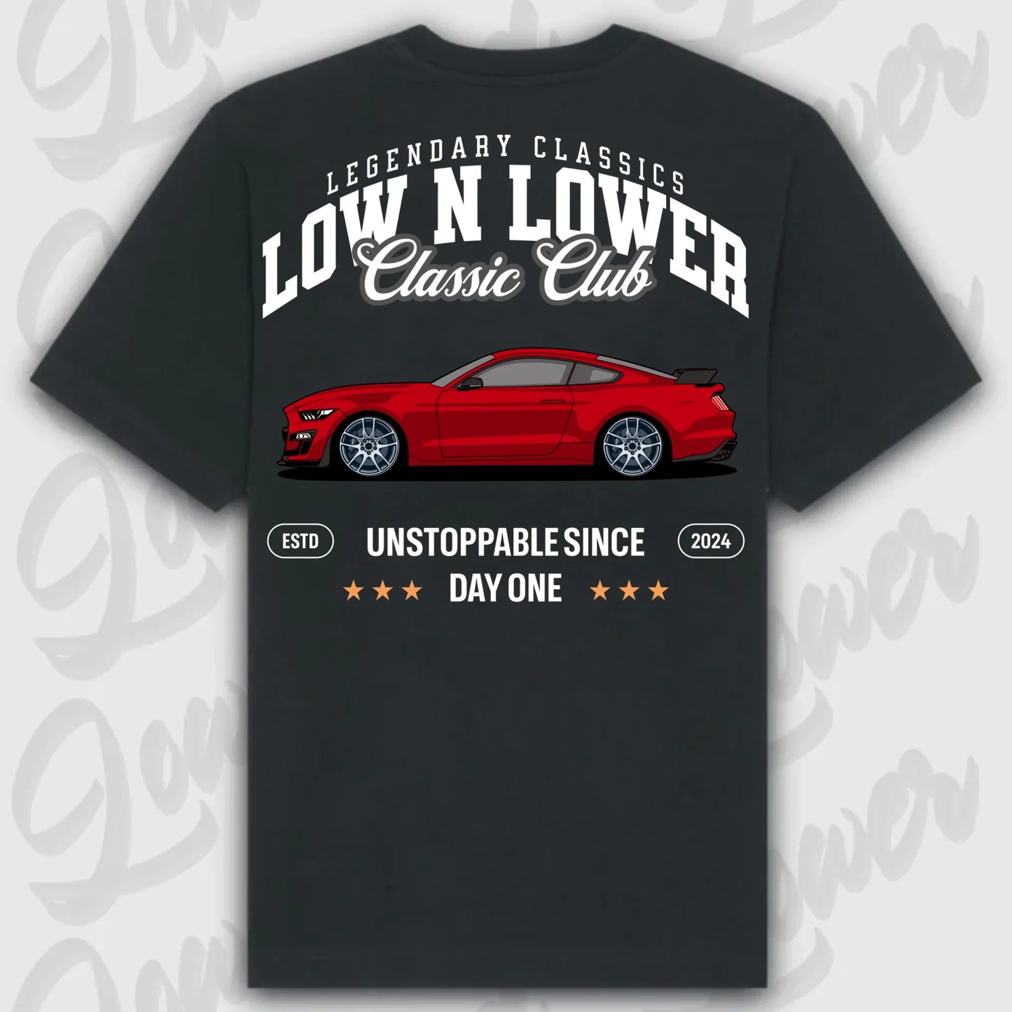 T-Shirt Mustang 2020 - personalisierbar Oversized T-Shirt ( Back Print ) Black