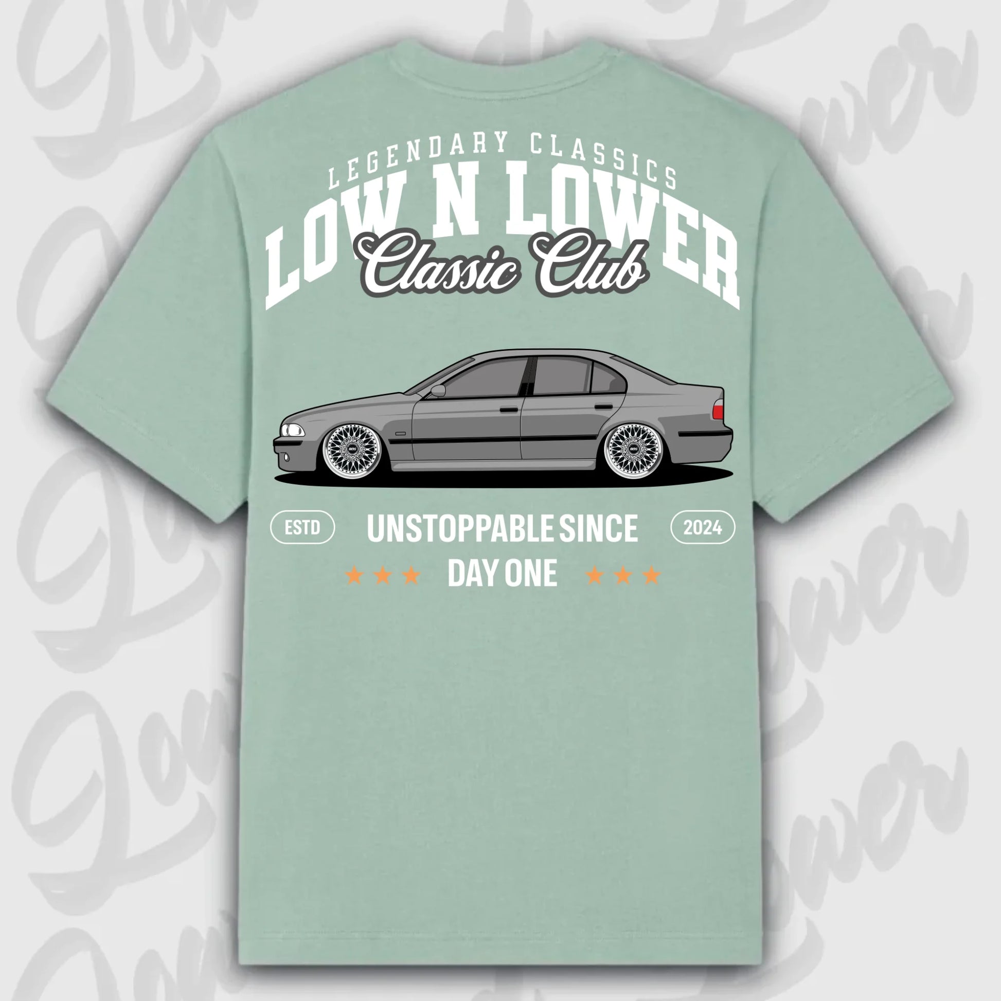 T-Shirt E39 - personalisierbar Oversized T-Shirt ( Back Print ) Aloe