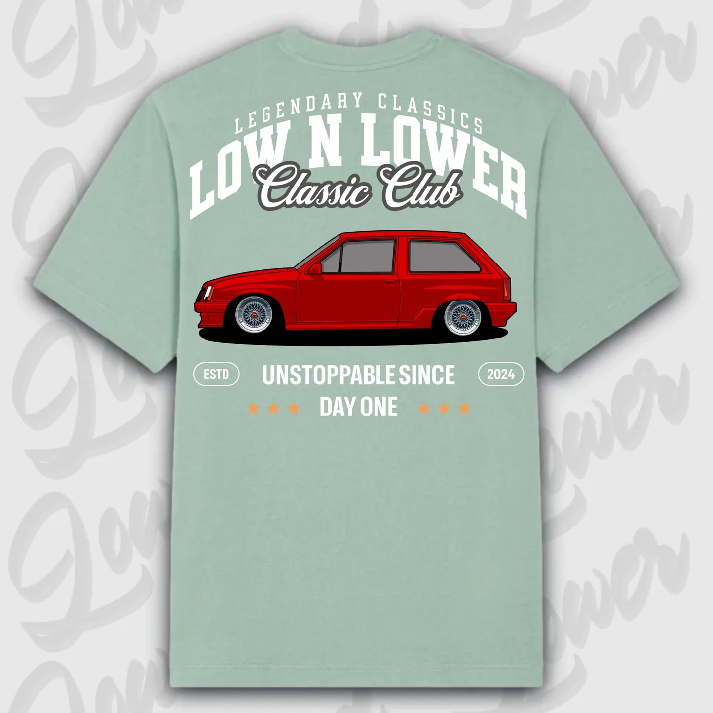 T-Shirt Corsa A - personalisierbar Oversized T-Shirt ( Back Print ) Aloe