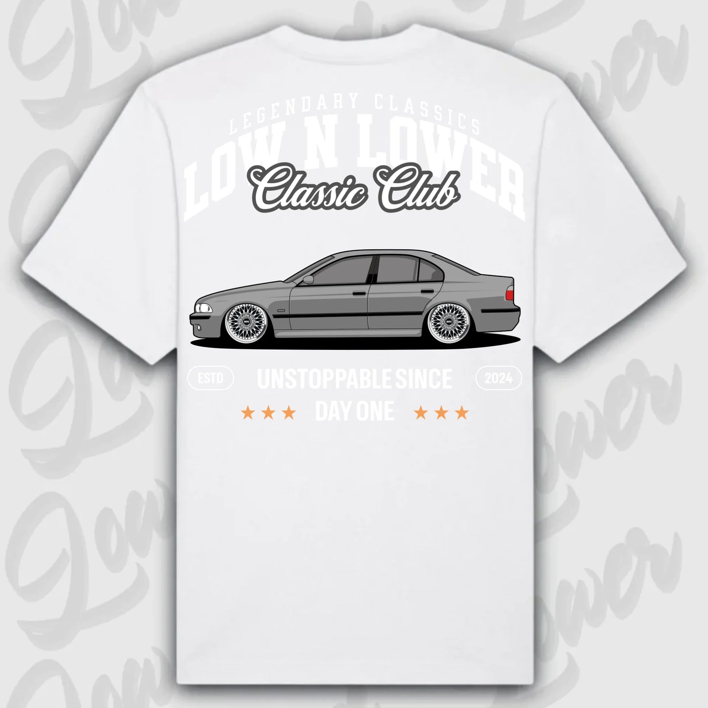 T-Shirt E39 - personalisierbar Oversized T-Shirt ( Back Print ) White