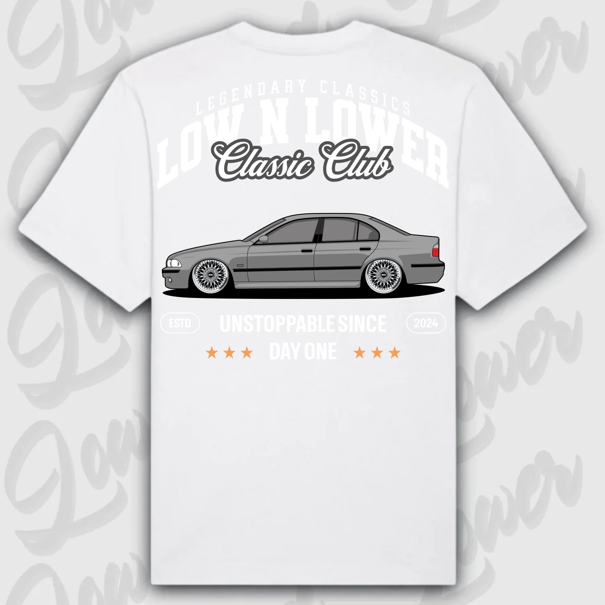 T-Shirt E39 - personalisierbar Oversized T-Shirt ( Back Print ) White