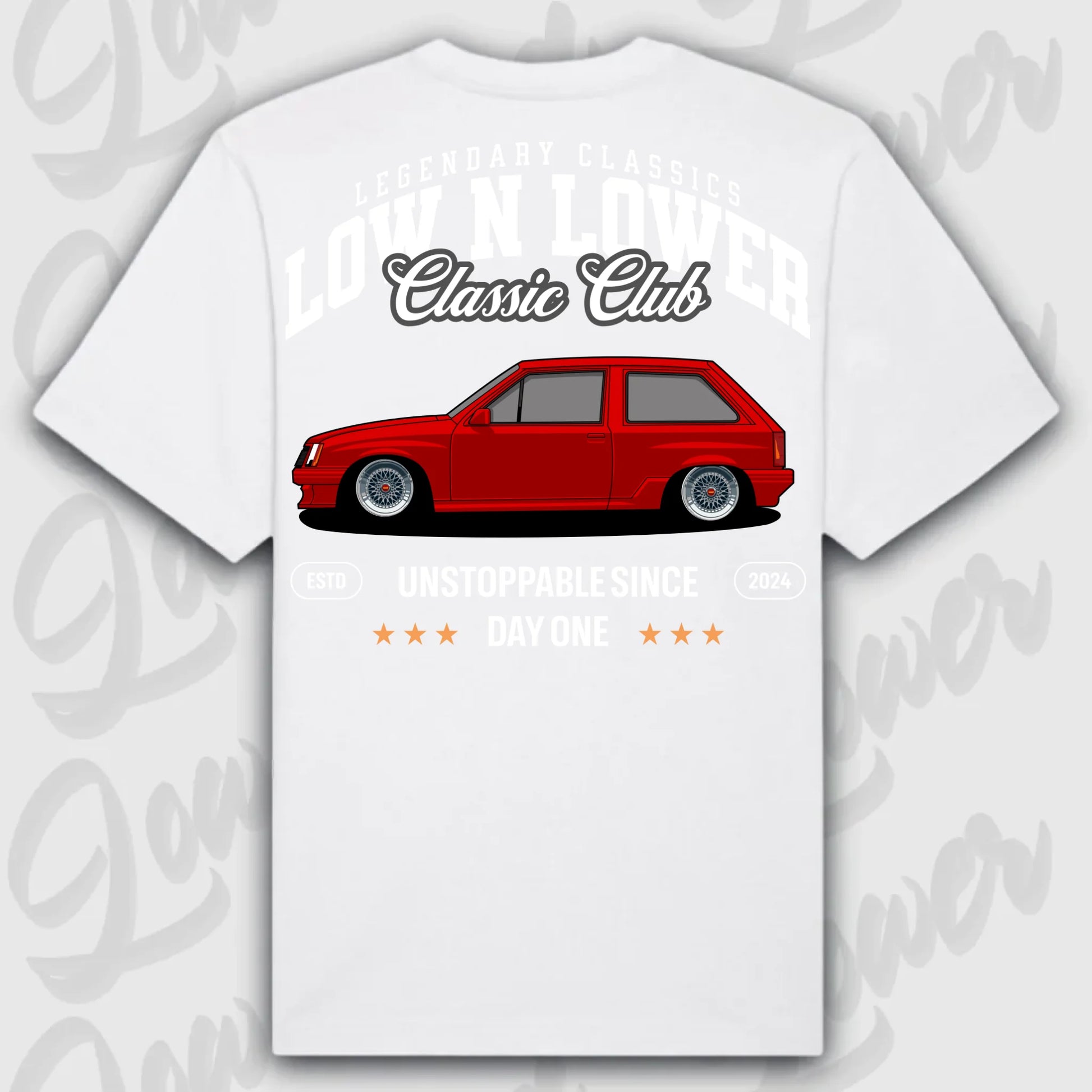 T-Shirt Corsa A - personalisierbar Oversized T-Shirt ( Back Print ) White