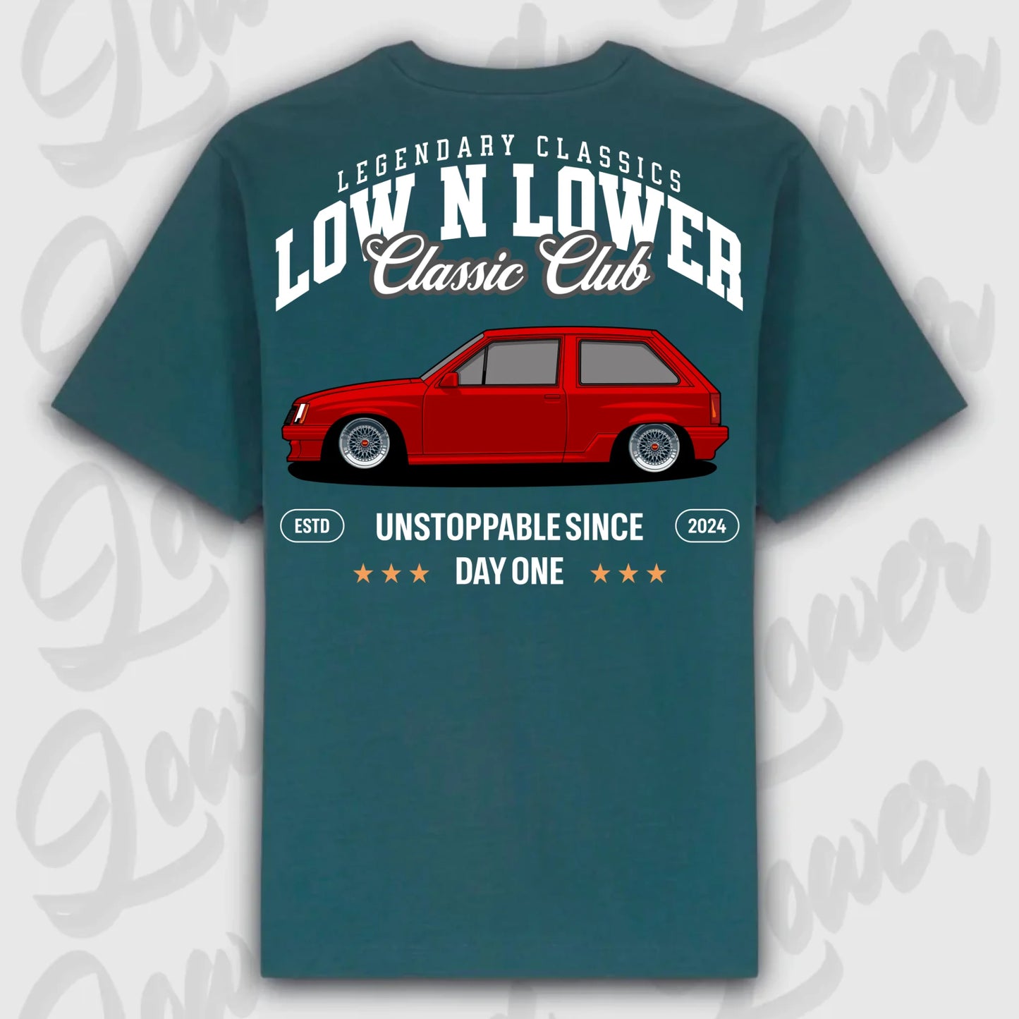 T-Shirt Corsa A - personalisierbar Oversized T-Shirt ( Back Print ) Glazed-Green