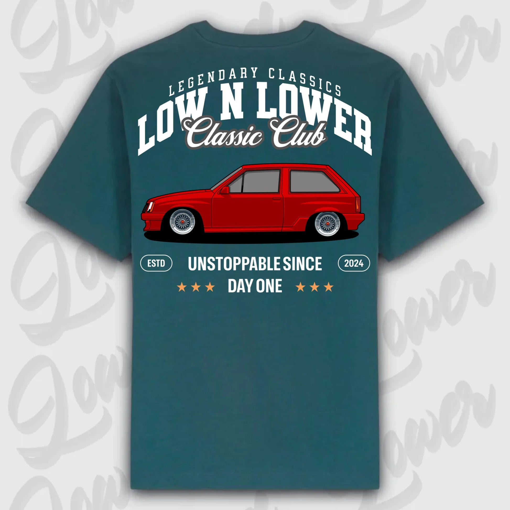 T-Shirt Corsa A - personalisierbar Oversized T-Shirt ( Back Print ) Glazed-Green