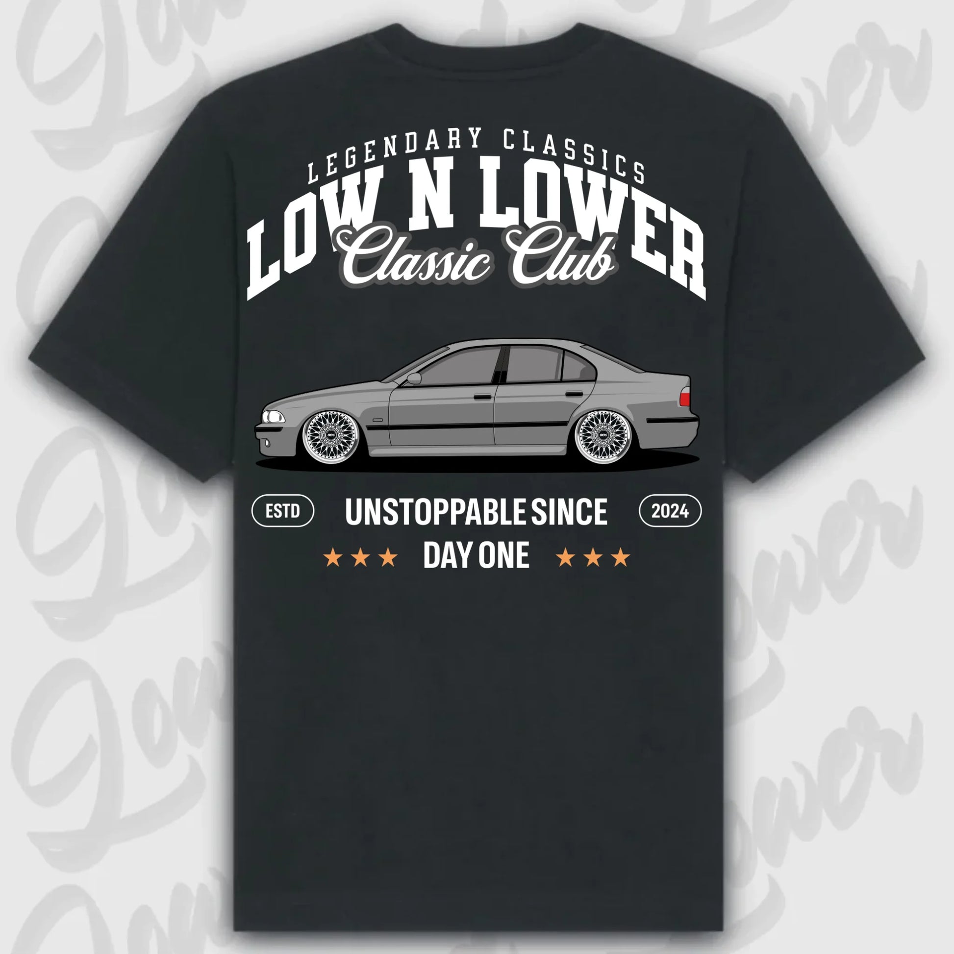 T-Shirt E39 - personalisierbar Oversized T-Shirt ( Back Print ) Black