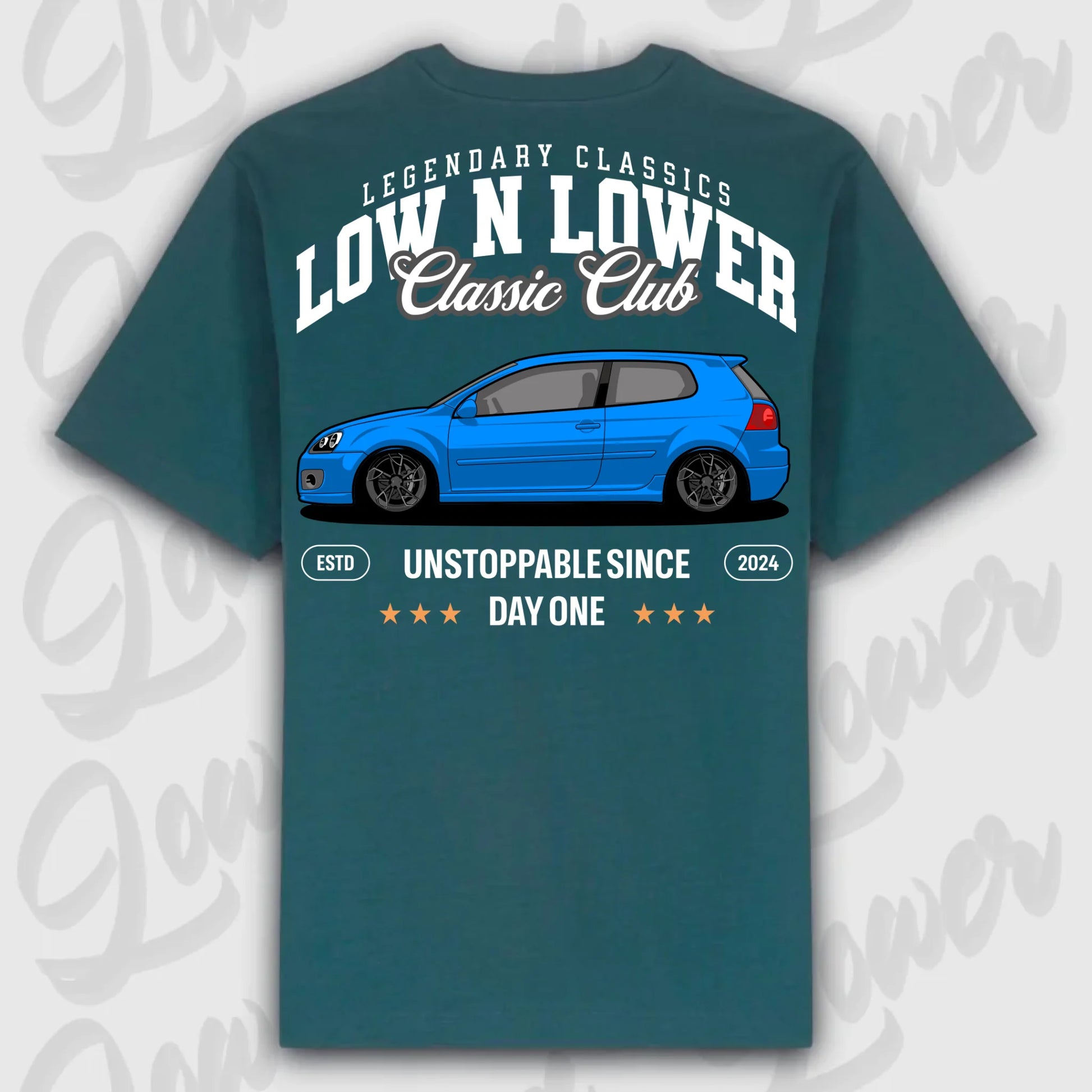 T-Shirt MK5 - personalisierbar Oversized T-Shirt ( Back Print ) Glazed-Green