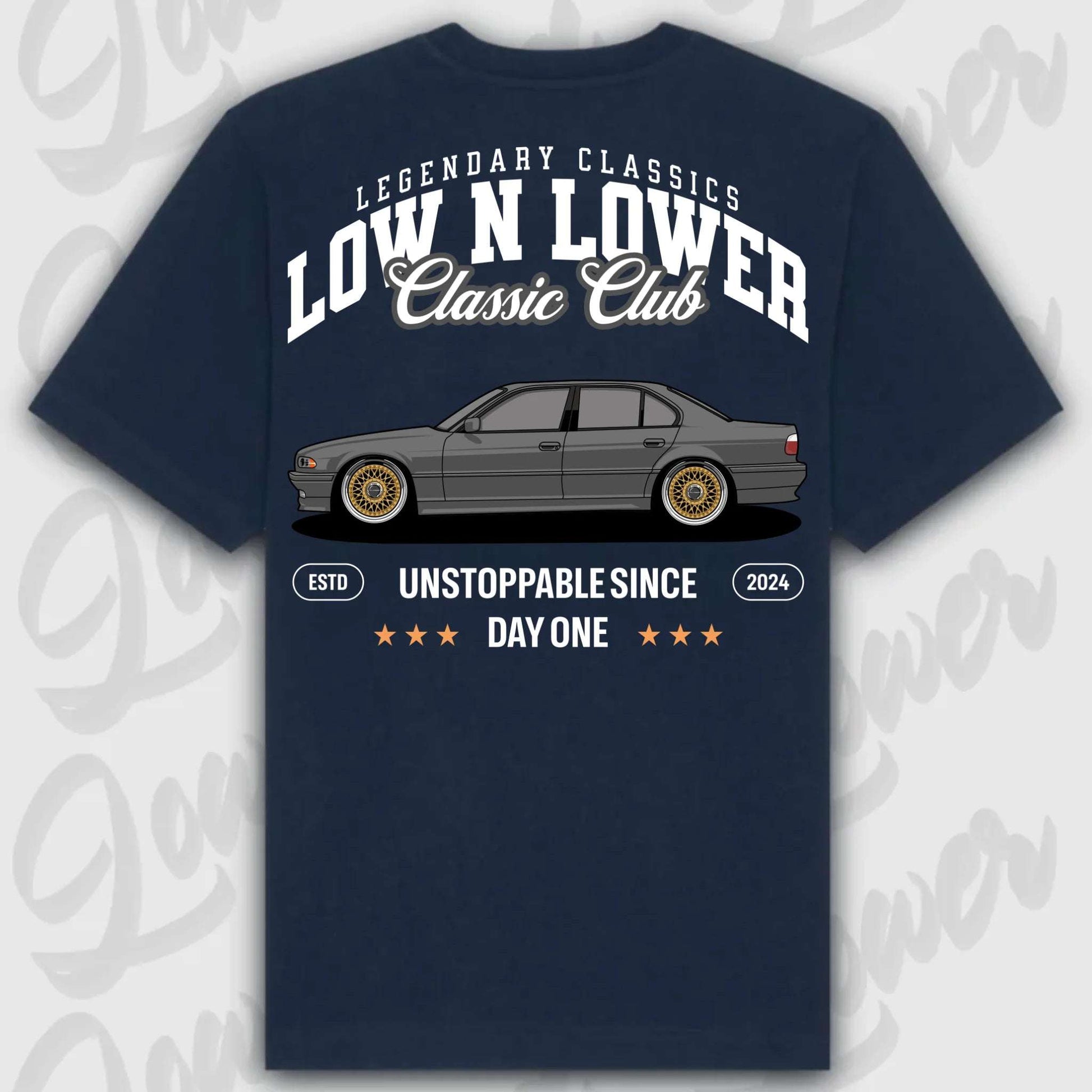 T-Shirt E38 - personalisierbar Standard T-Shirt ( Back Print ) French-Navy