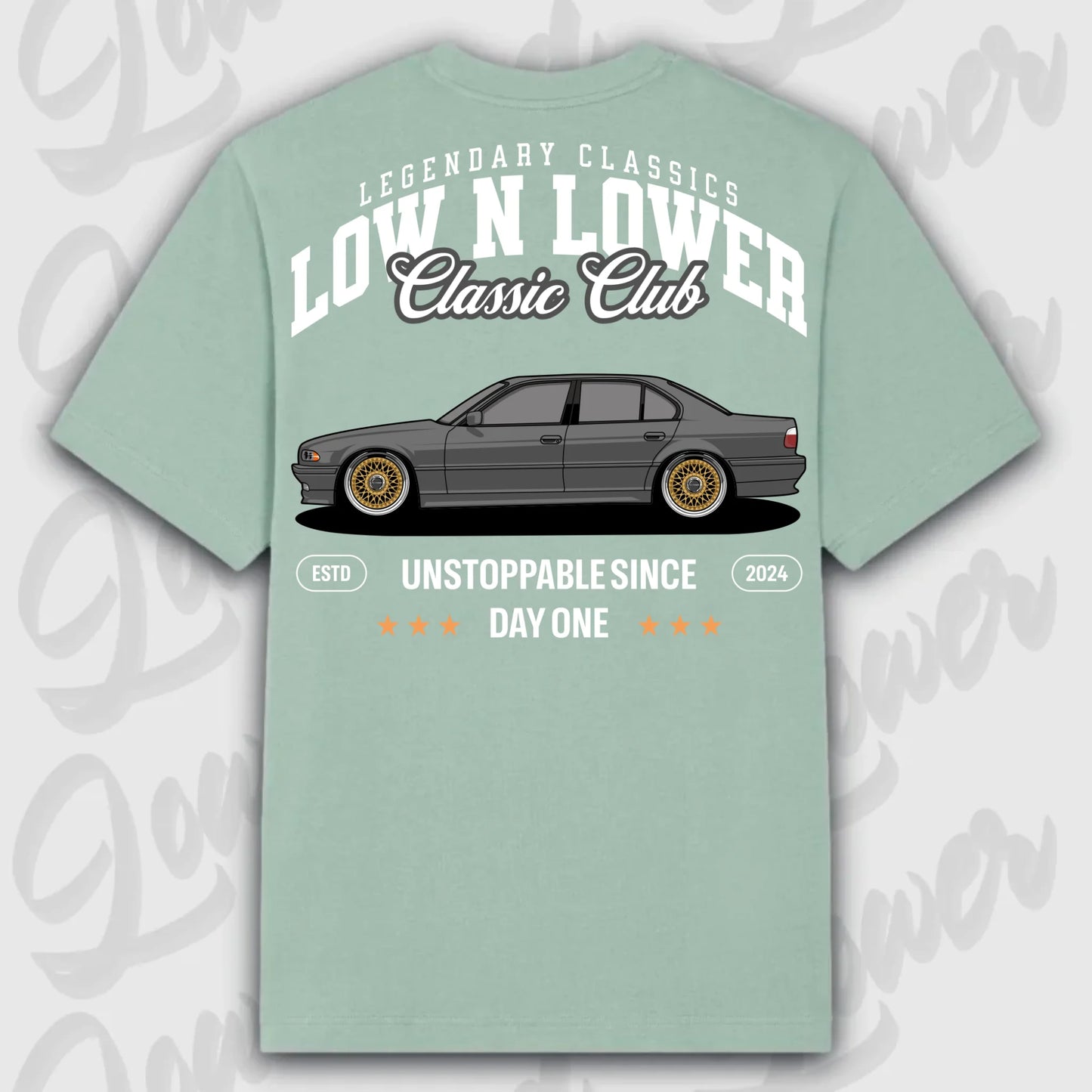 T-Shirt E38 - personalisierbar Oversized T-Shirt ( Back Print ) Aloe