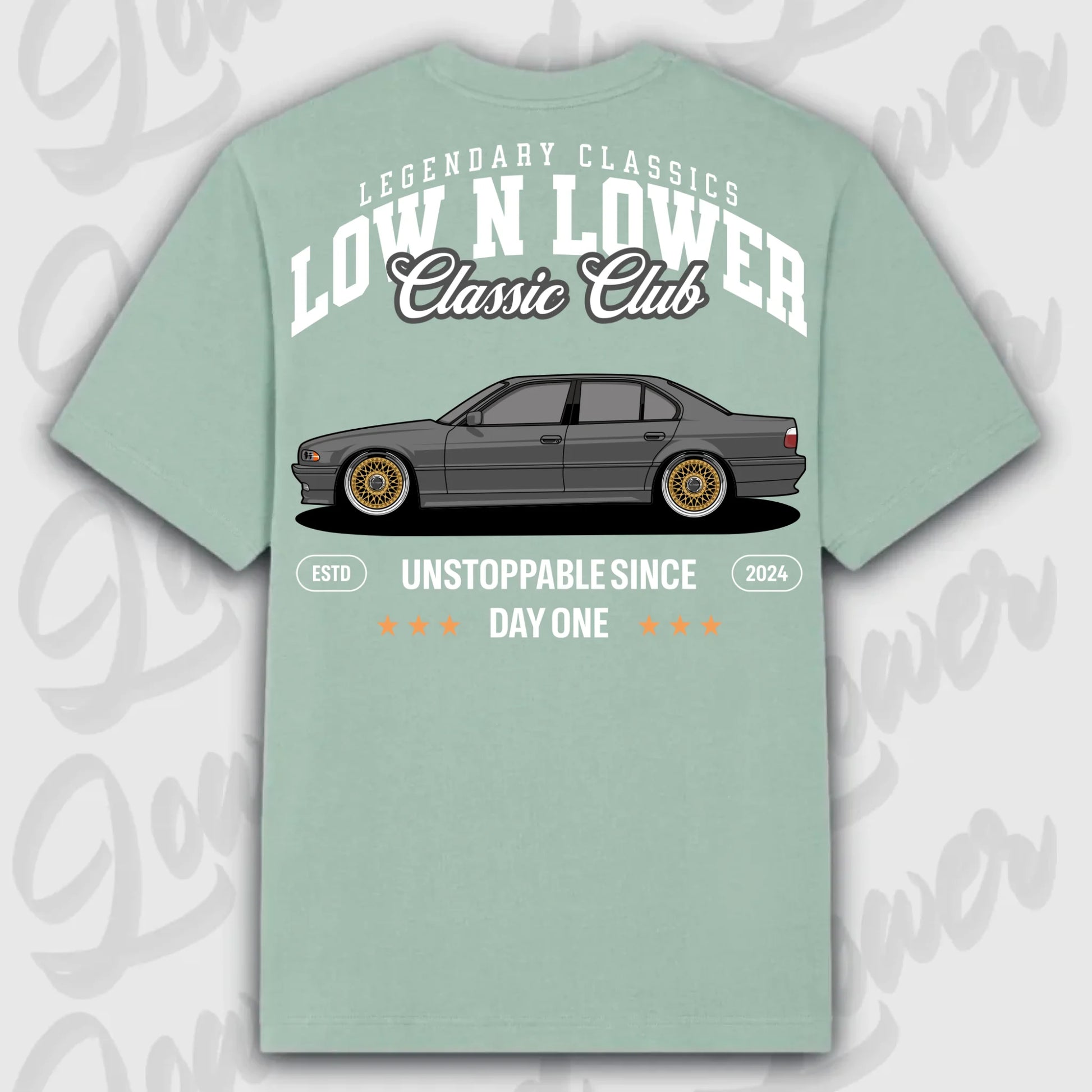 T-Shirt E38 - personalisierbar Oversized T-Shirt ( Back Print ) Aloe
