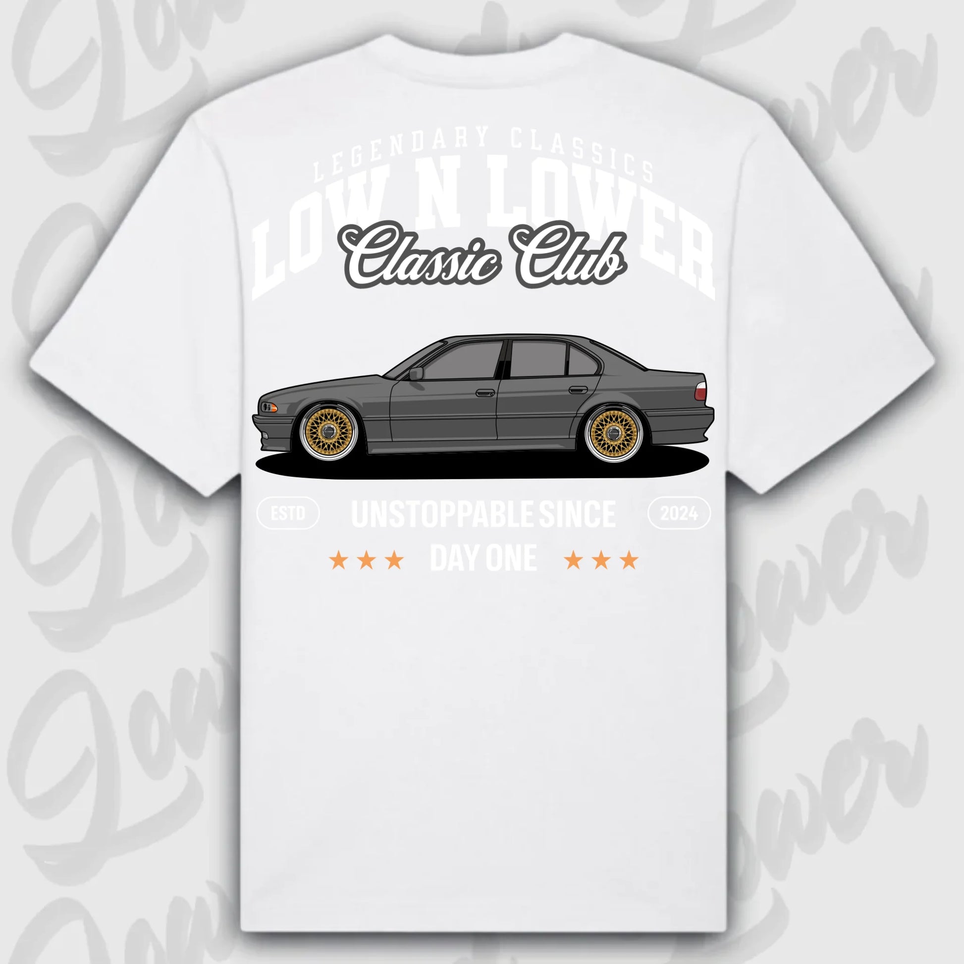T-Shirt E38 - personalisierbar Oversized T-Shirt ( Back Print ) White