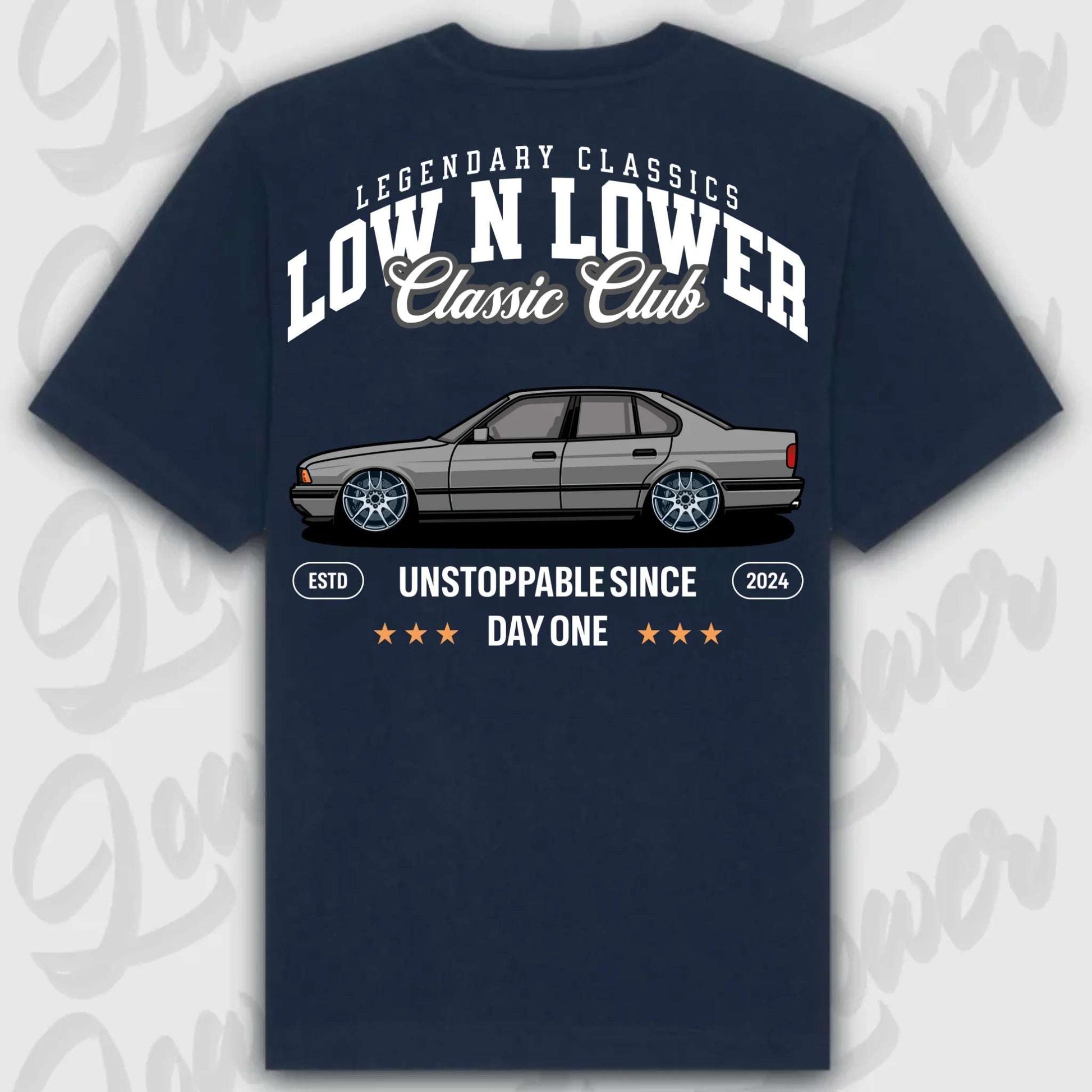 T-Shirt E34 - personalisierbar Standard T-Shirt ( Back Print ) French-Navy