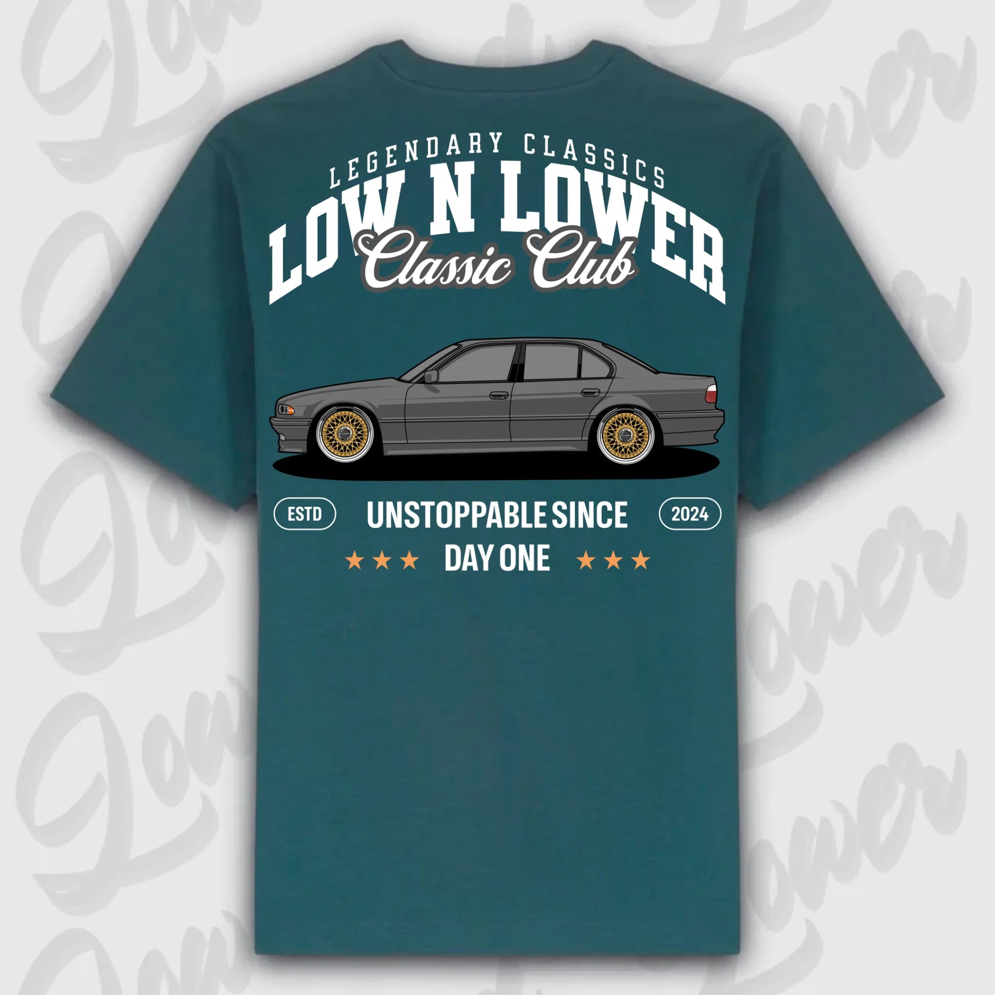 T-Shirt E38 - personalisierbar Oversized T-Shirt ( Back Print ) Glazed-Green