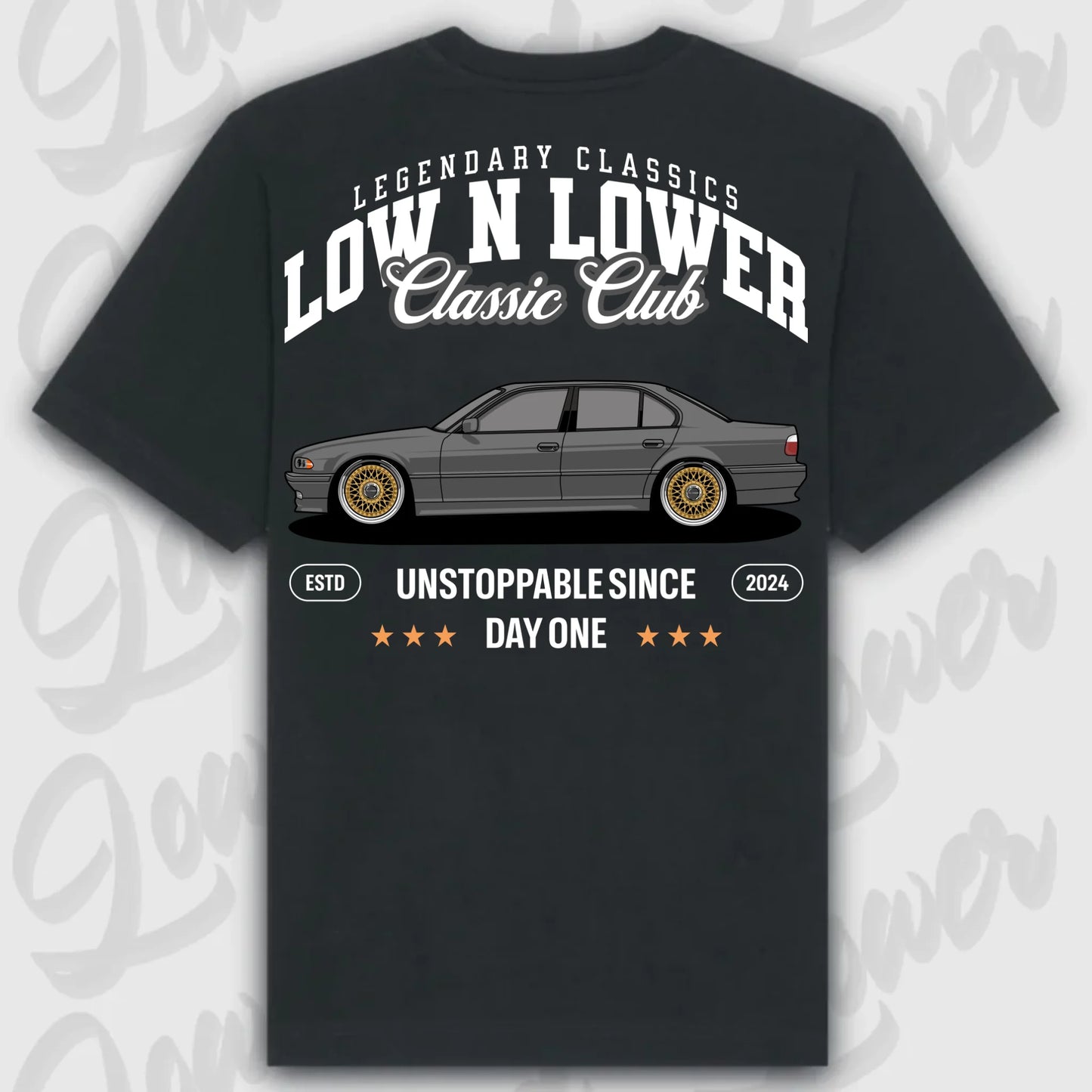 T-Shirt E38 - personalisierbar Oversized T-Shirt ( Back Print ) Black