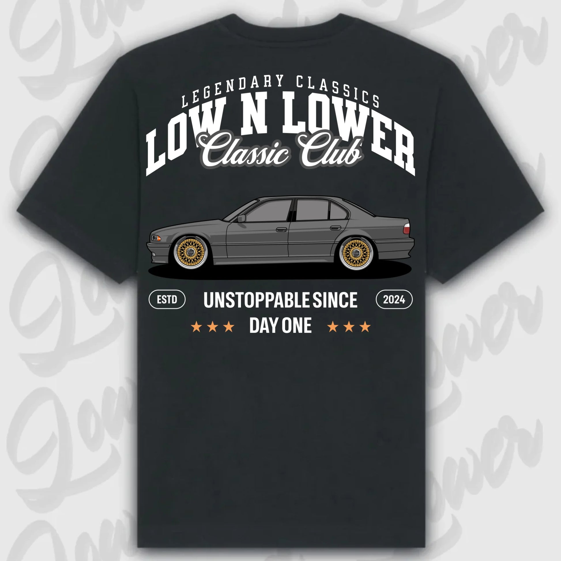 T-Shirt E38 - personalisierbar Oversized T-Shirt ( Back Print ) Black