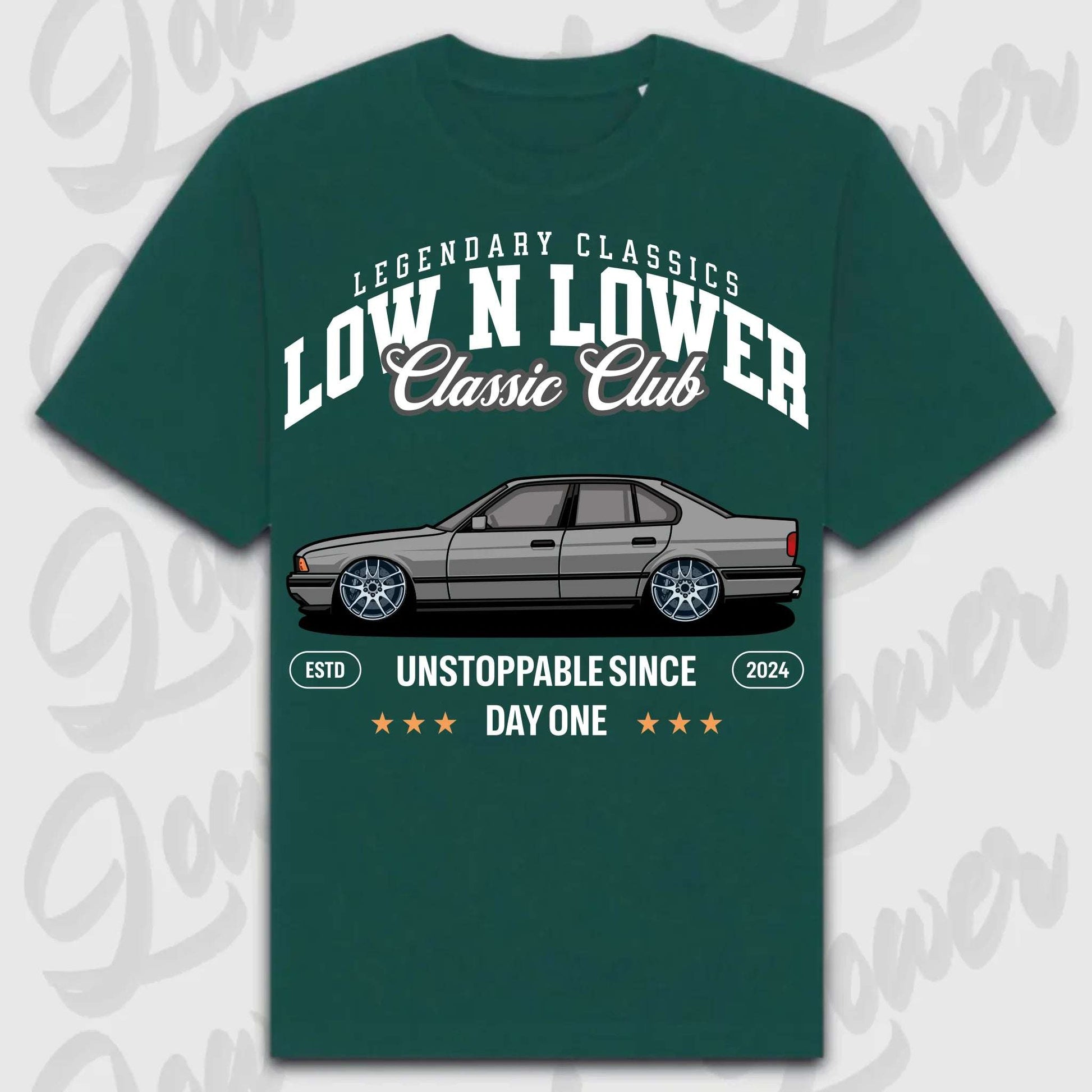 T-Shirt E34 - personalisierbar Oversized T-Shirt ( Front Print ) Glazed-Green