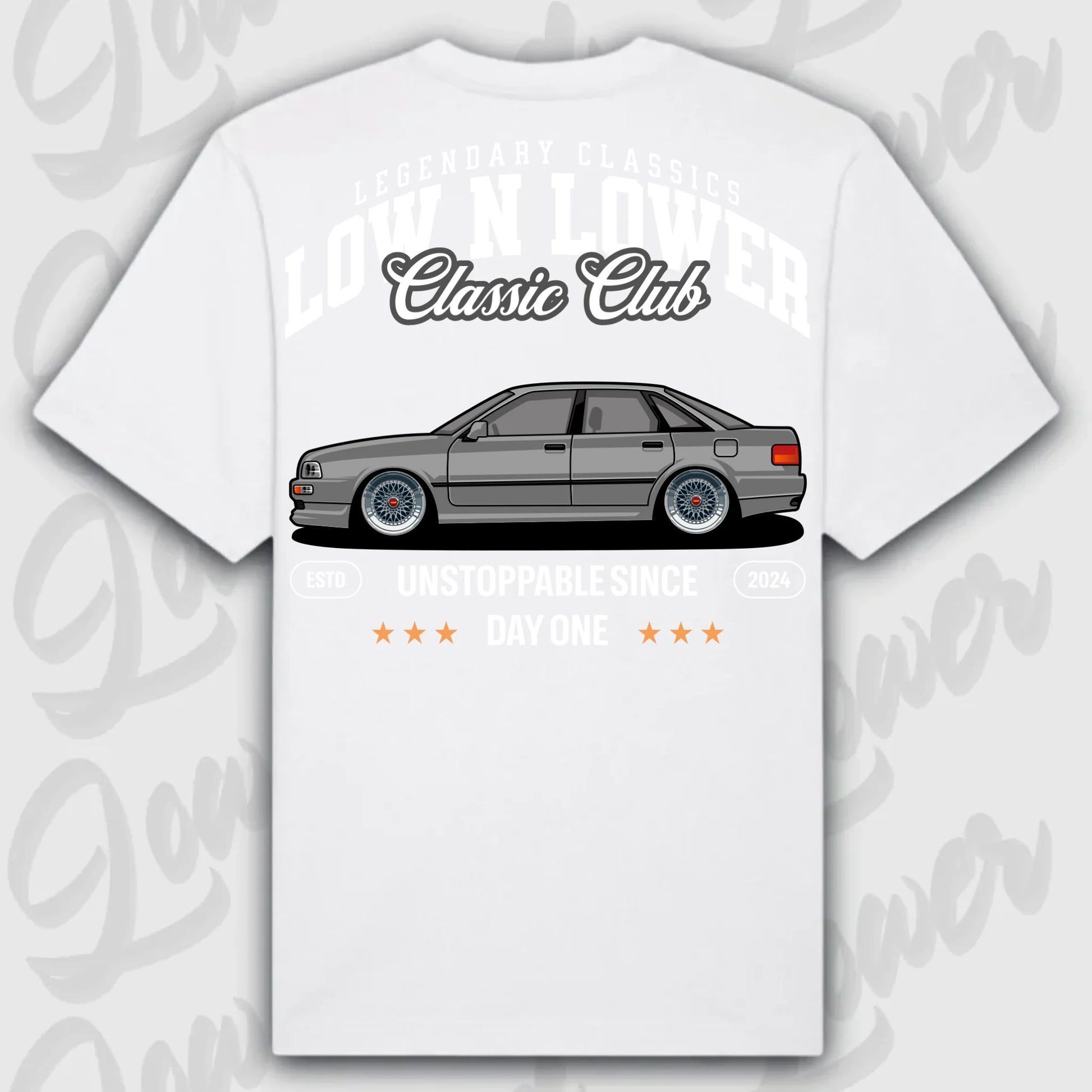 T-Shirt Audi 80 - personalisierbar Oversized T-Shirt ( Back Print ) White