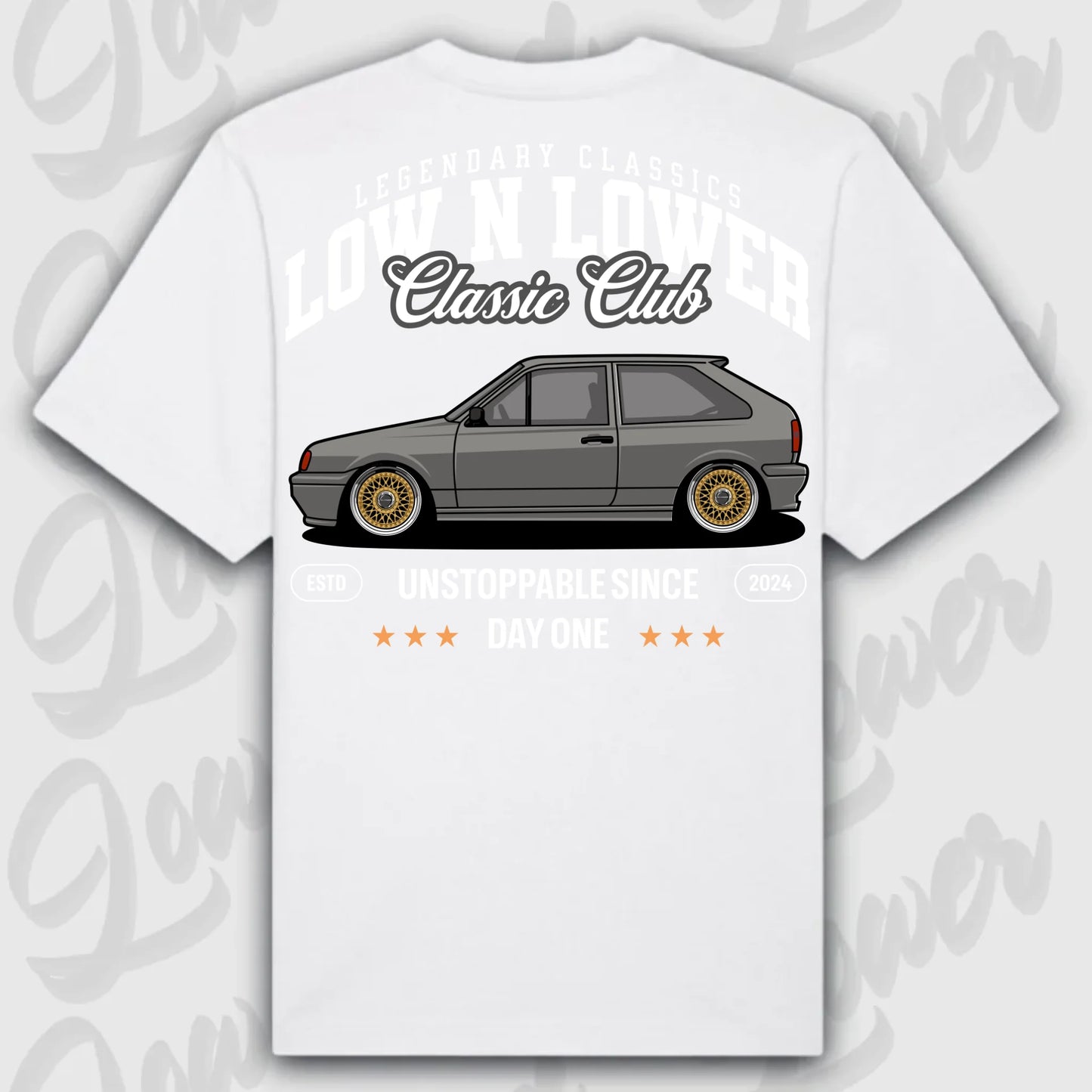T-Shirt Polo 2F - personalisierbar Oversized T-Shirt ( Back Print ) White