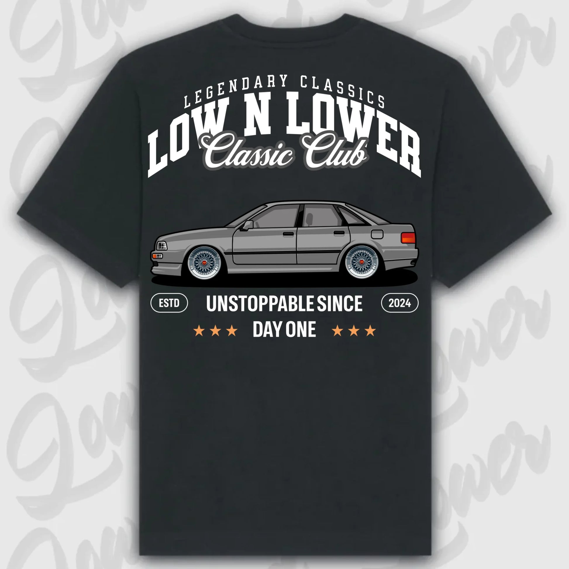 T-Shirt Audi 80 - personalisierbar Oversized T-Shirt ( Back Print ) Black