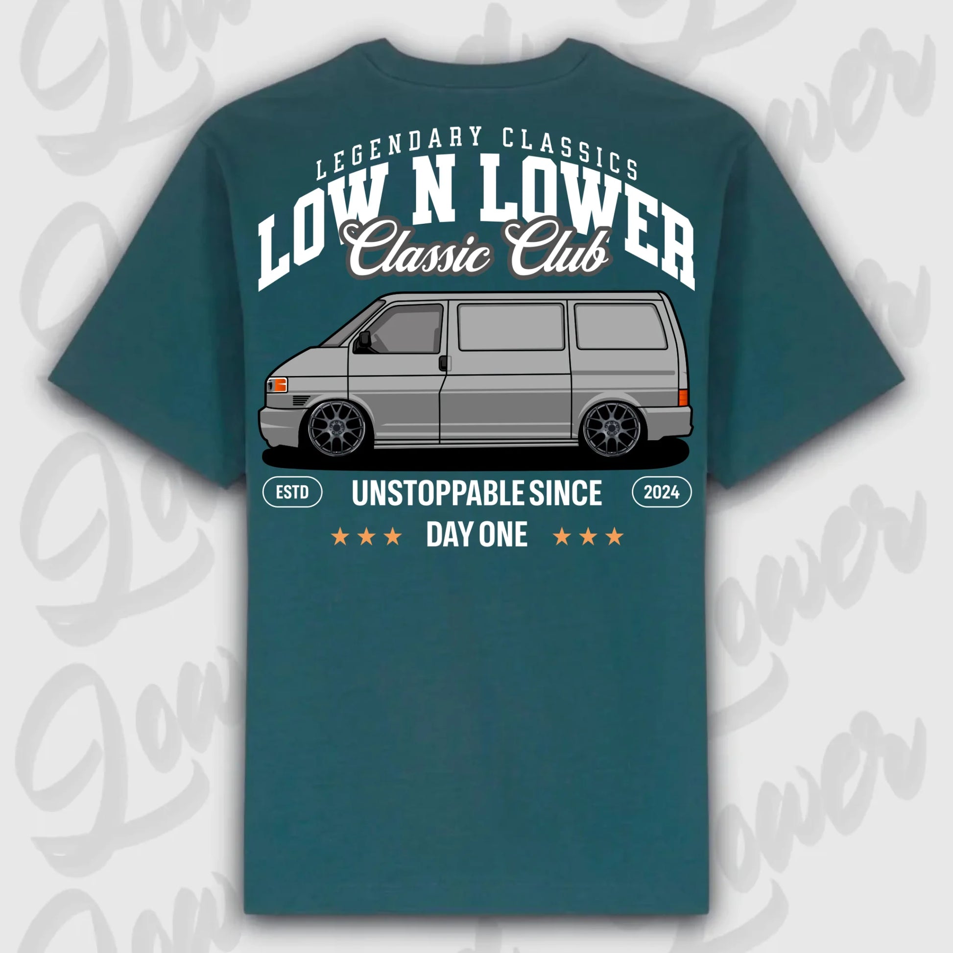 T-Shirt T4 - personalisierbar Oversized T-Shirt ( Back Print ) Glazed-Green