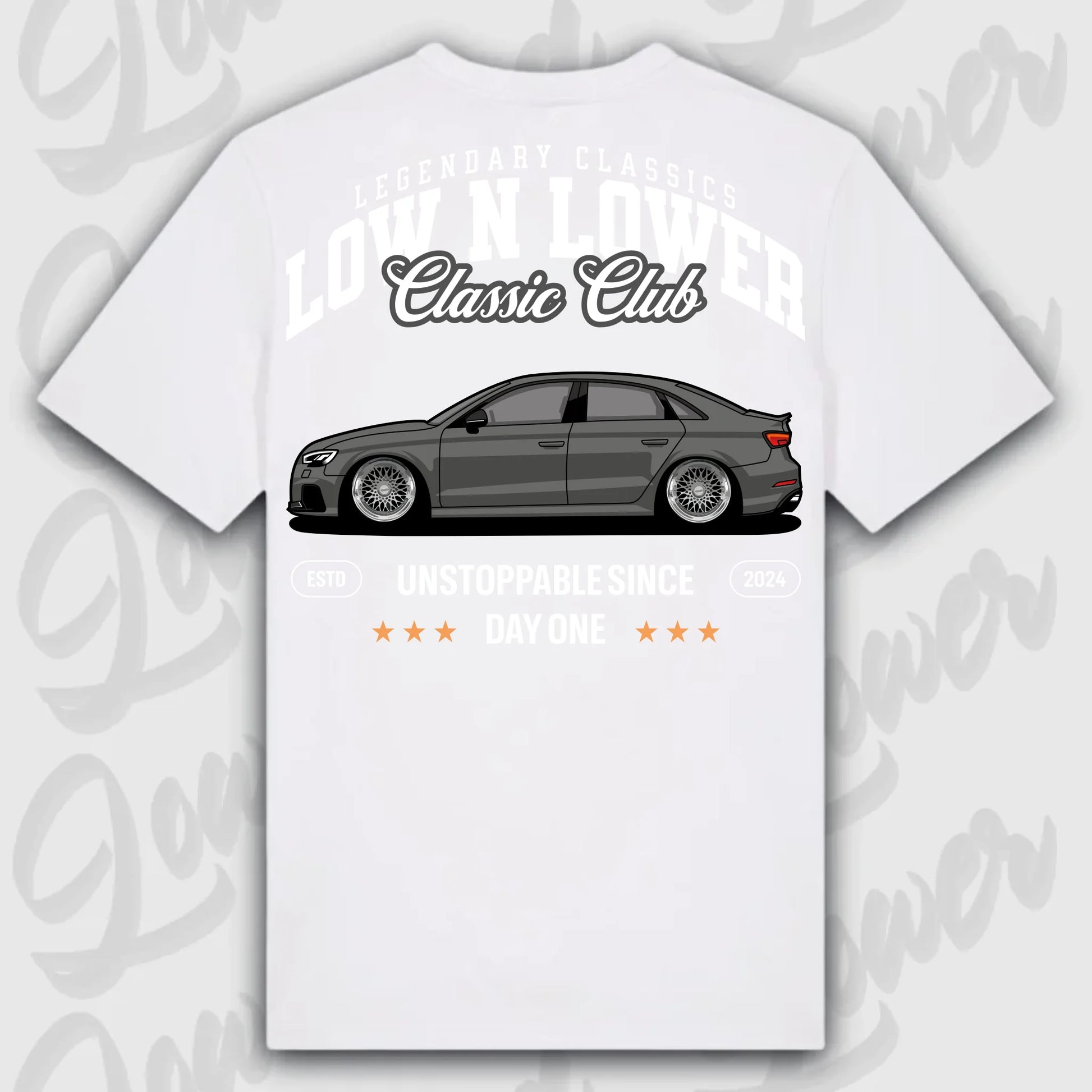 T-Shirt RS3 C8 - personalisiert Standard T-Shirt ( Back Print ) White