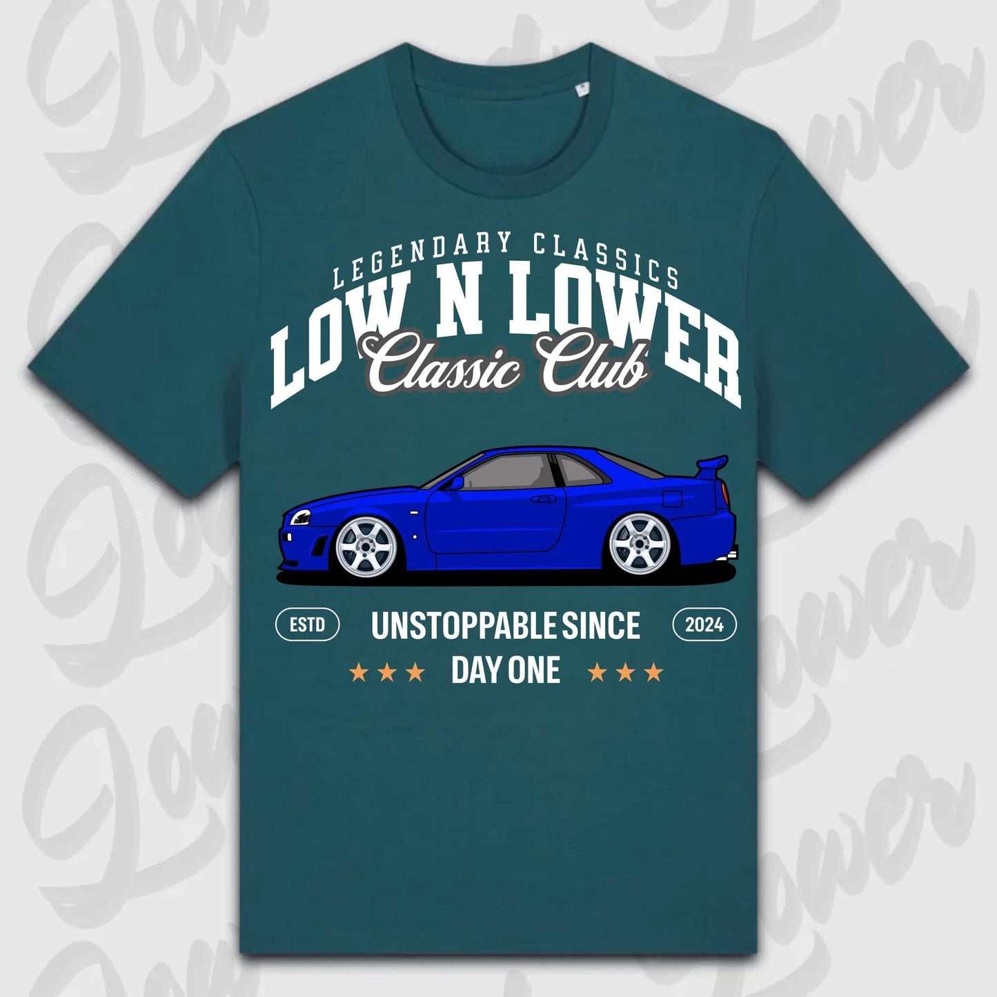 T-Shirt Skyline GT-R34 - personalisiert Standard T-Shirt ( Front Print ) Glazed-Green XXL
