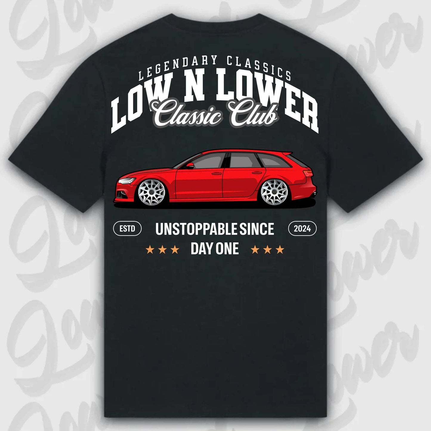 T-Shirt RS6 Avant - personalisiert Standard T-Shirt ( Back Print ) Black