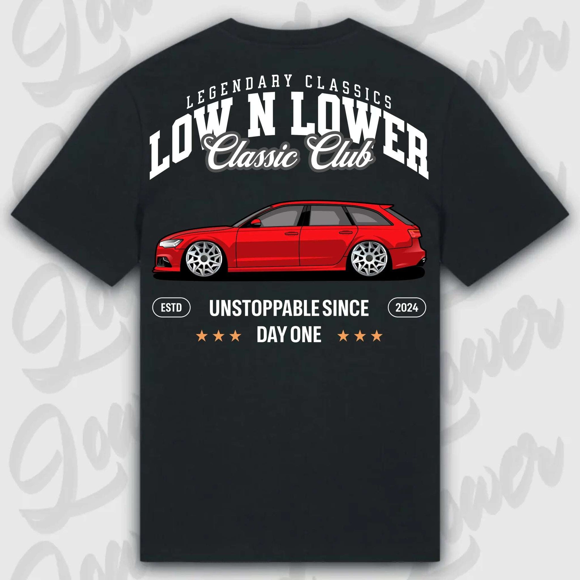 T-Shirt RS6 Avant - personalisiert Standard T-Shirt ( Back Print ) Black