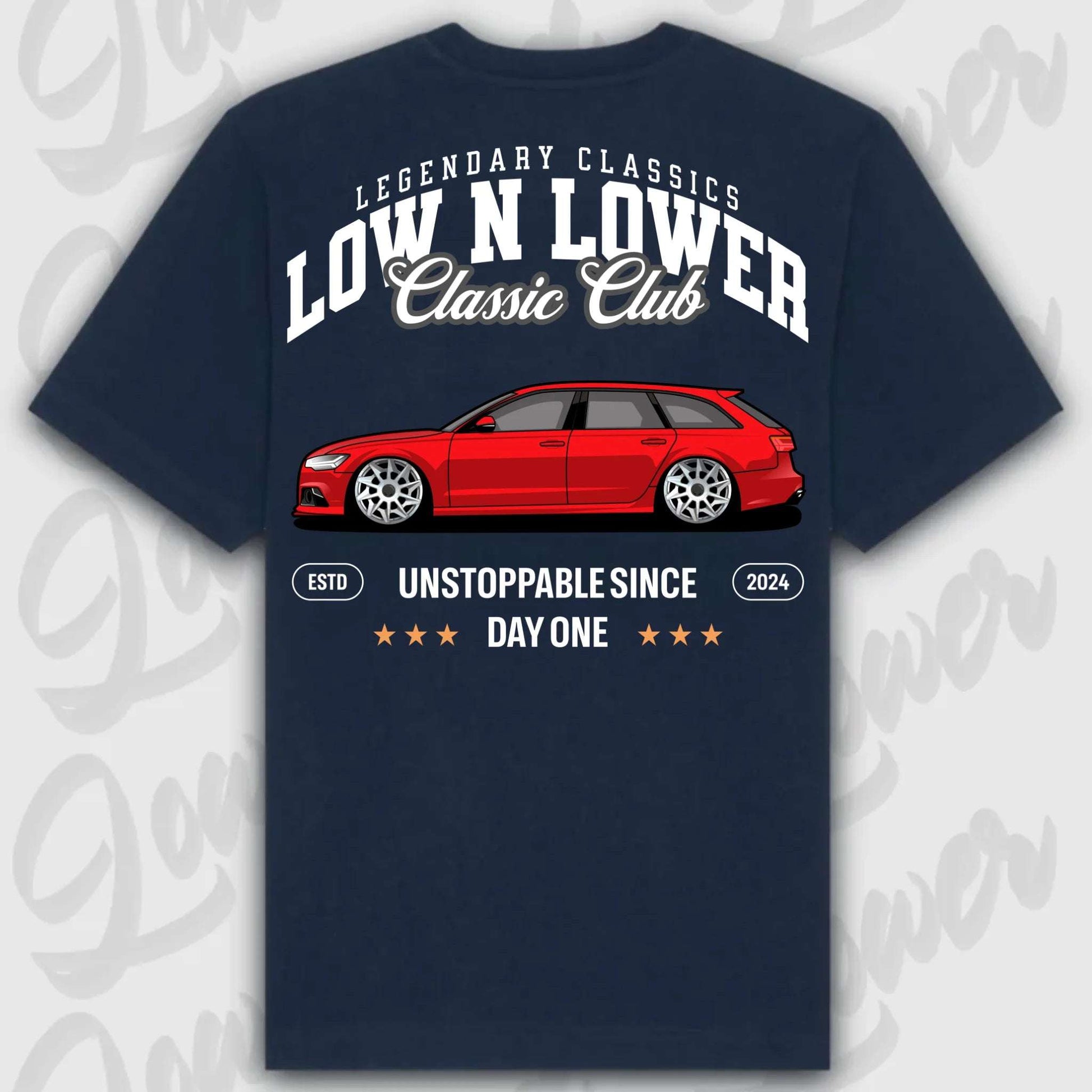 T-Shirt RS6 Avant - personalisiert Standard T-Shirt ( Back Print ) French-Navy