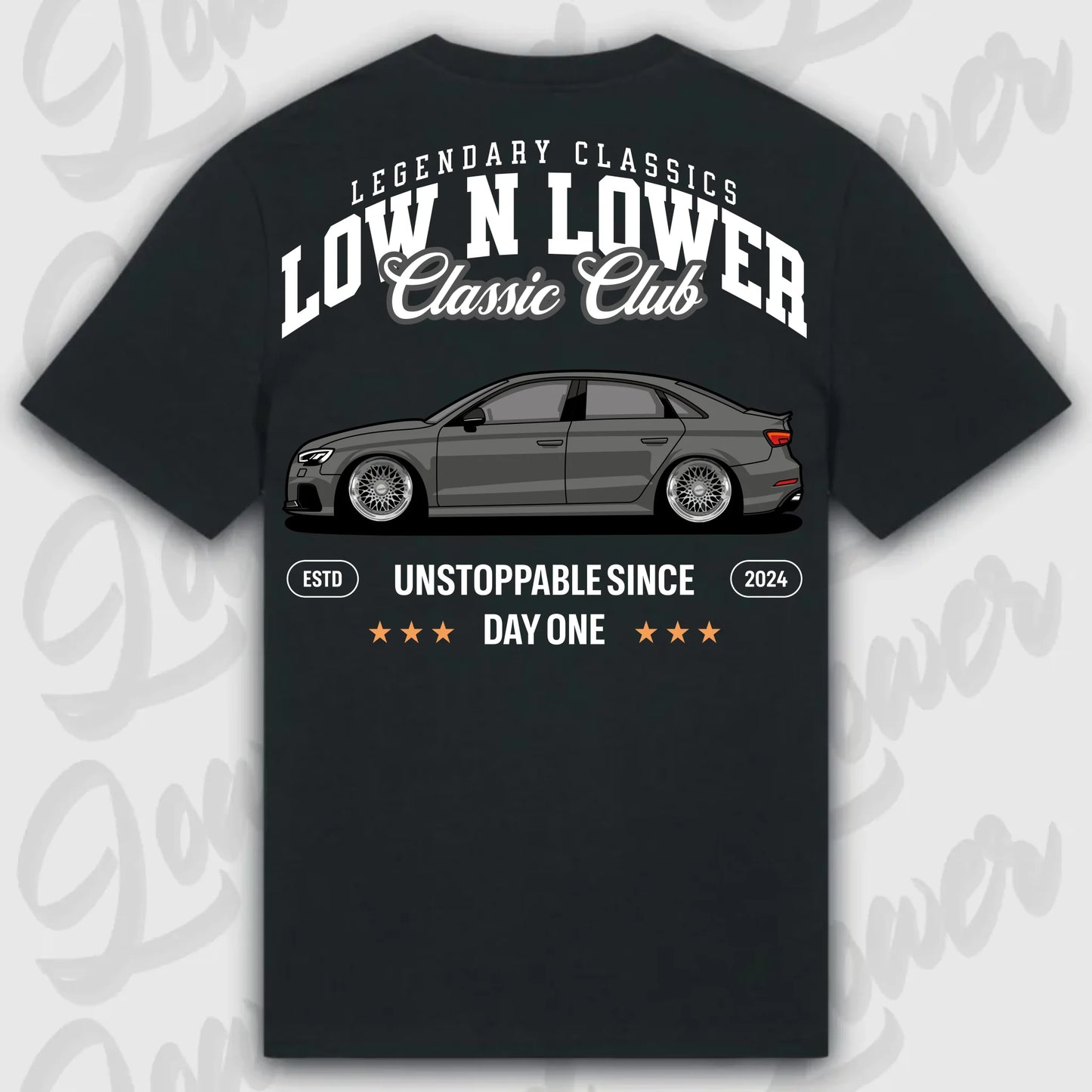 T-Shirt RS3 C8 - personalisiert Standard T-Shirt ( Back Print ) Black