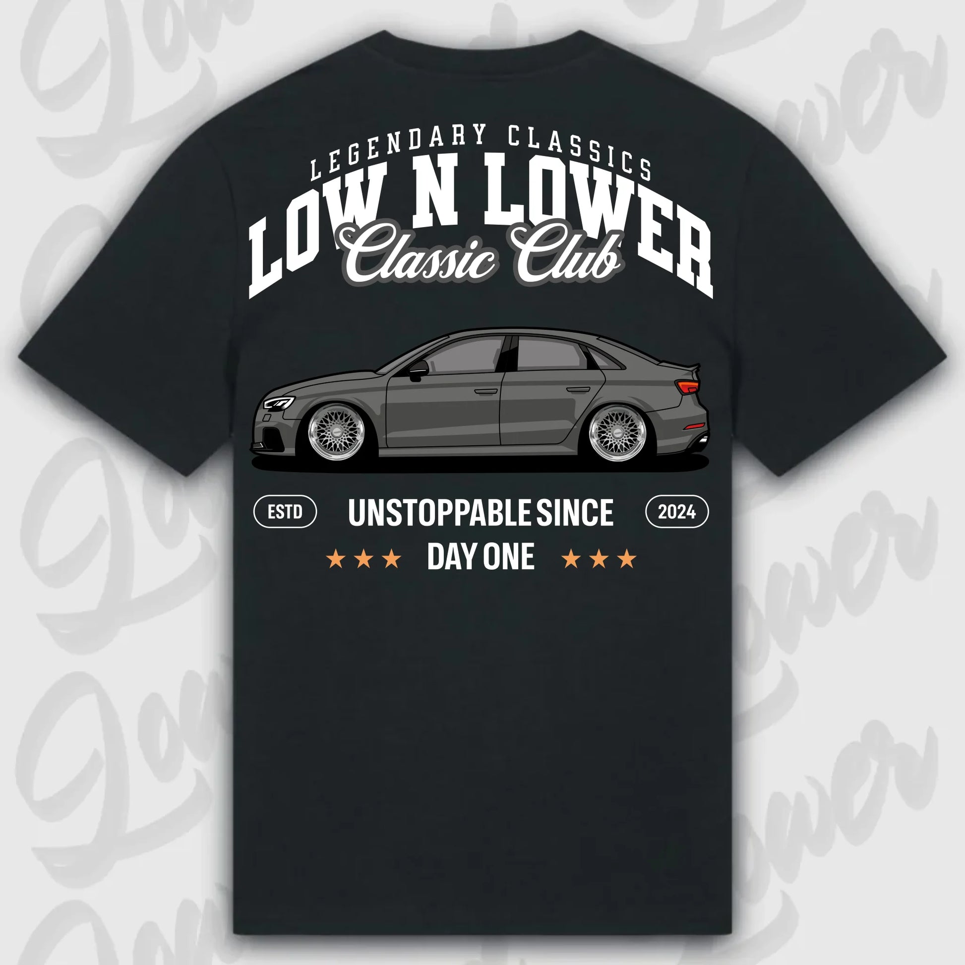 T-Shirt RS3 C8 - personalisiert Standard T-Shirt ( Back Print ) Black