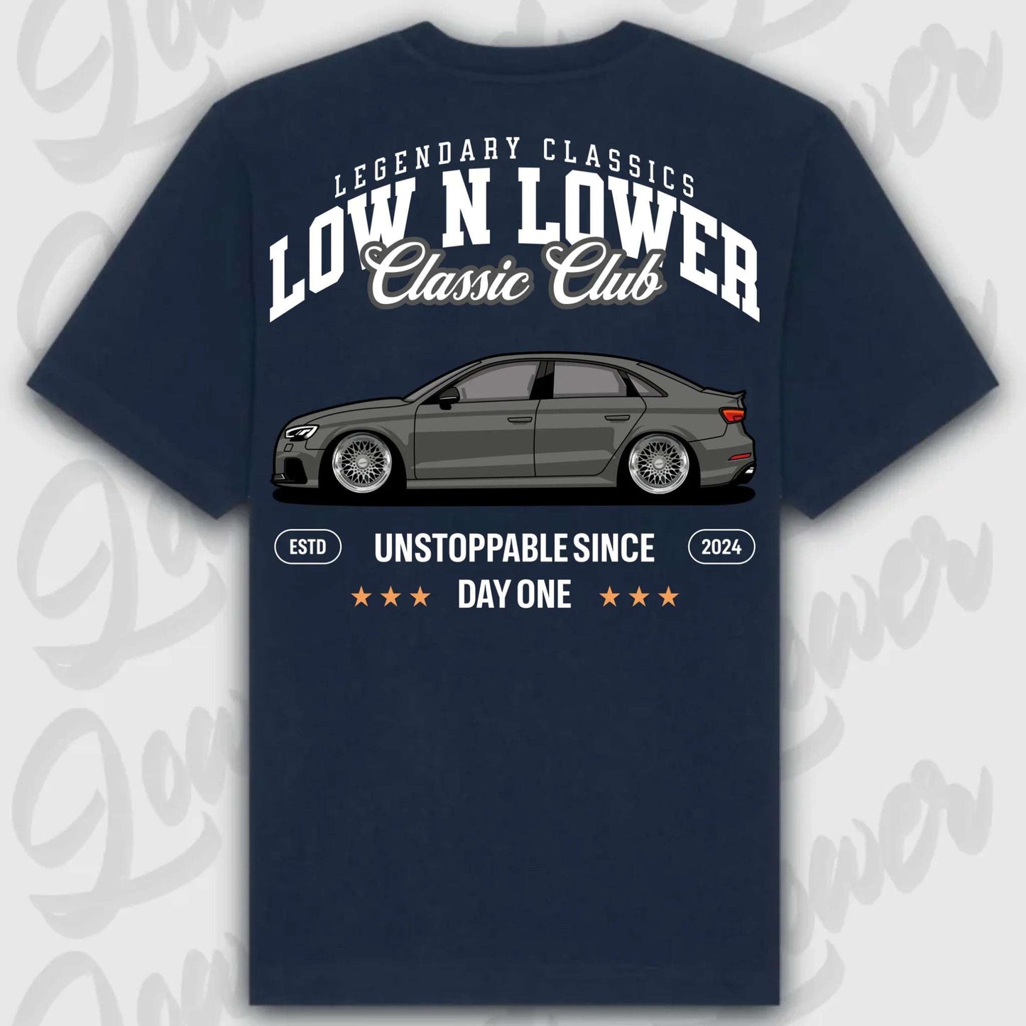 T-Shirt RS3 C8 - personalisiert Standard T-Shirt ( Back Print ) French-Navy