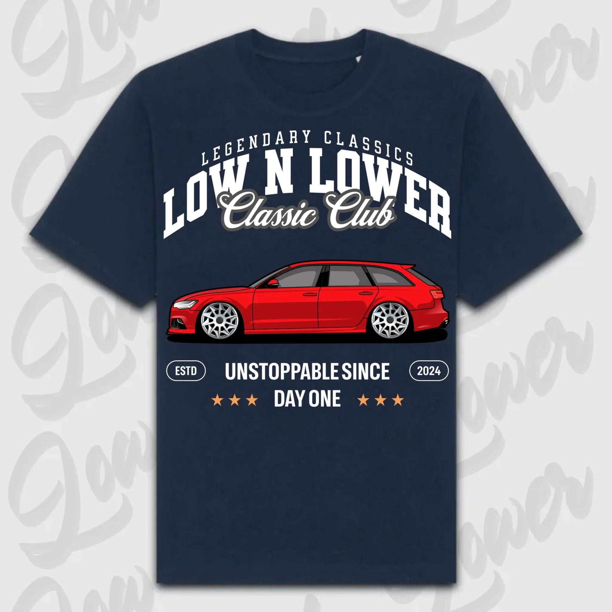 T-Shirt RS6 Avant - personalisiert Oversized T-Shirt ( Front Print ) French-Navy