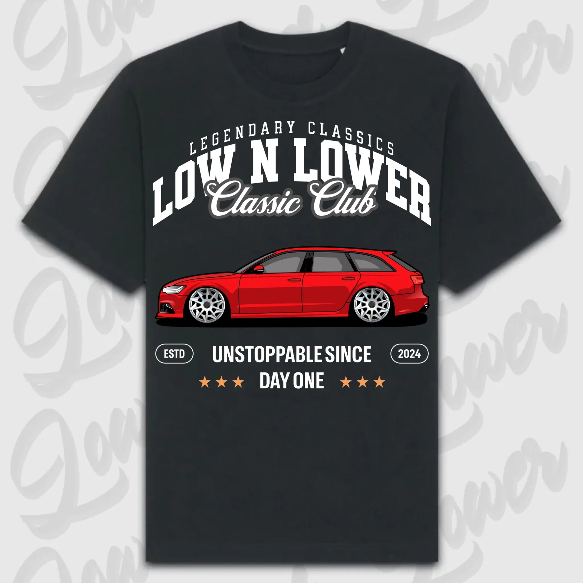 T-Shirt RS6 Avant - personalisiert Oversized T-Shirt ( Front Print ) Black