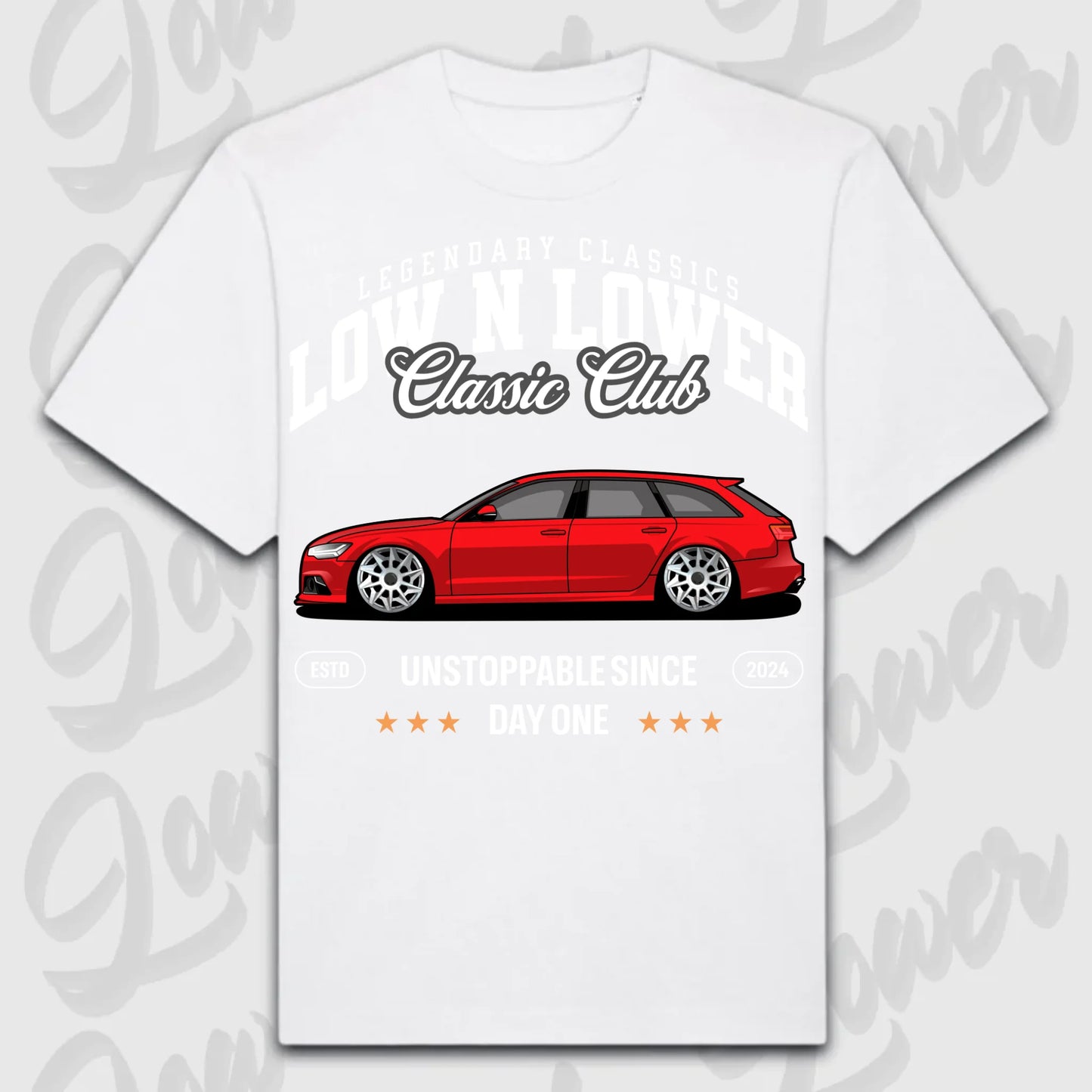 T-Shirt RS6 Avant - personalisiert Oversized T-Shirt ( Front Print ) White