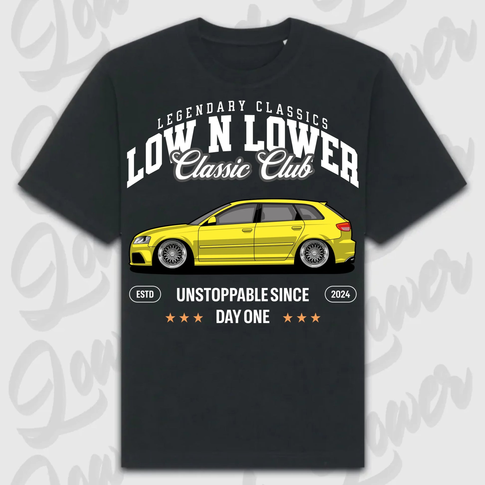 T-Shirt RS3 8P - personalisiert Oversized T-Shirt ( Front Print ) Black