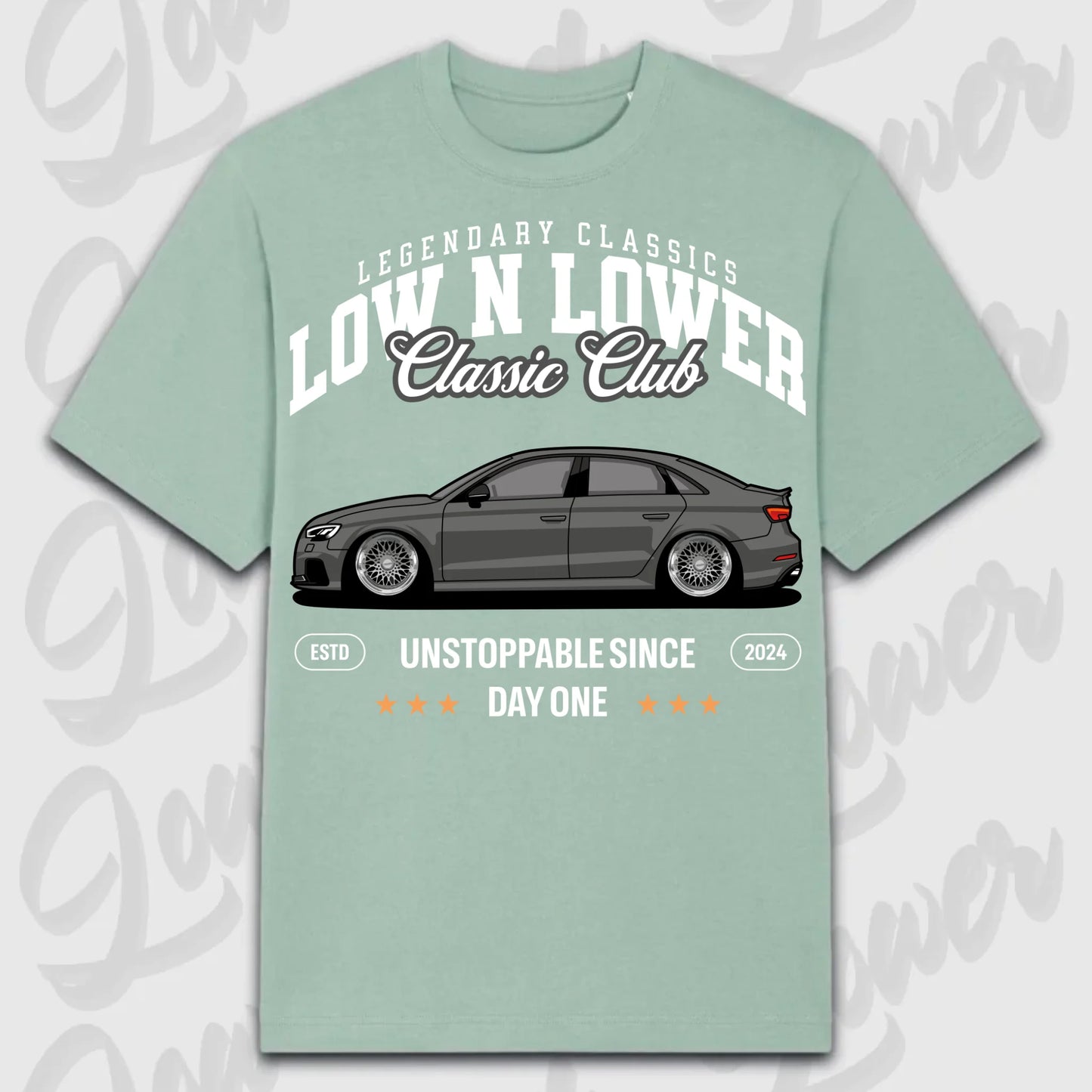 T-Shirt RS3 C8 - personalisiert Oversized T-Shirt ( Front Print ) Aloe