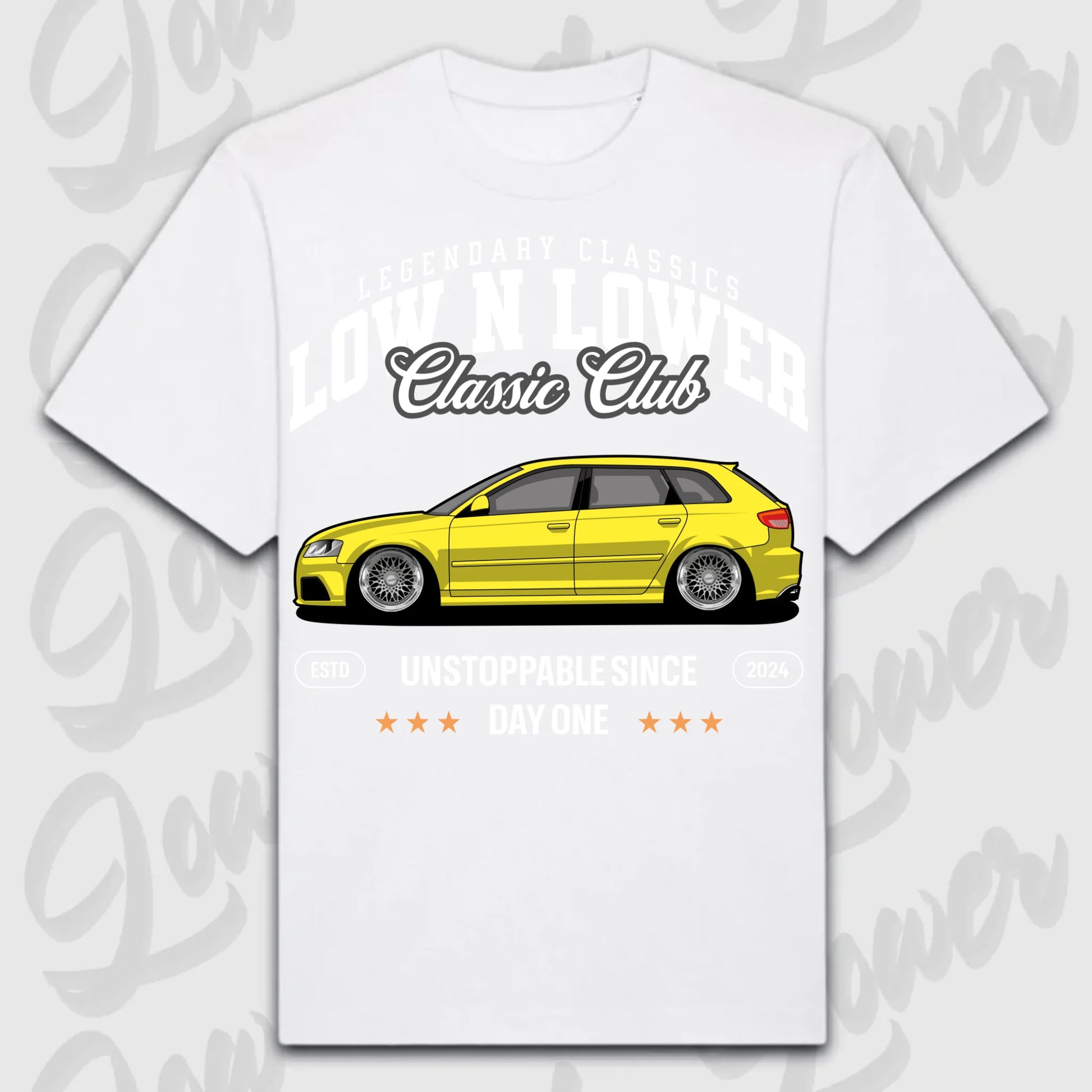 T-Shirt RS3 8P - personalisiert Oversized T-Shirt ( Front Print ) White
