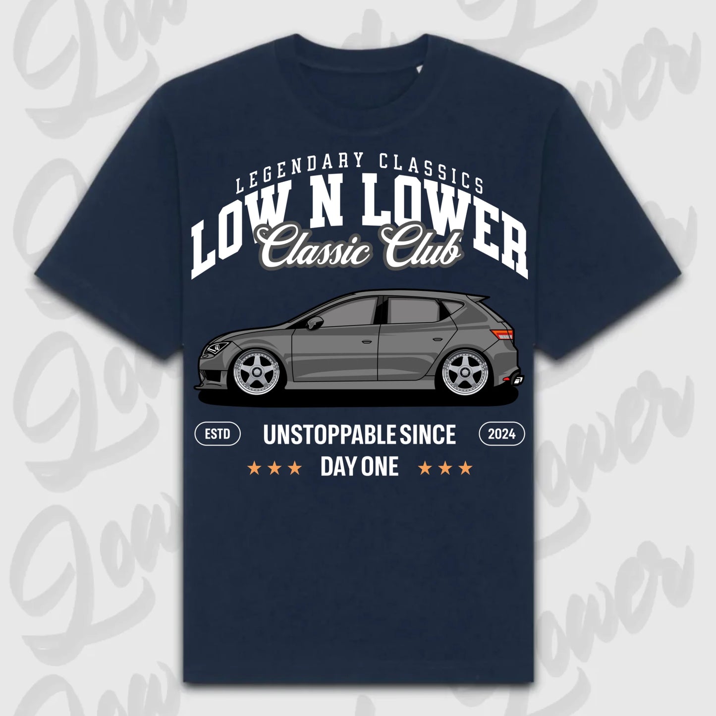 T-Shirt Leon III - personalisiert Oversized T-Shirt ( Front Print ) French-Navy